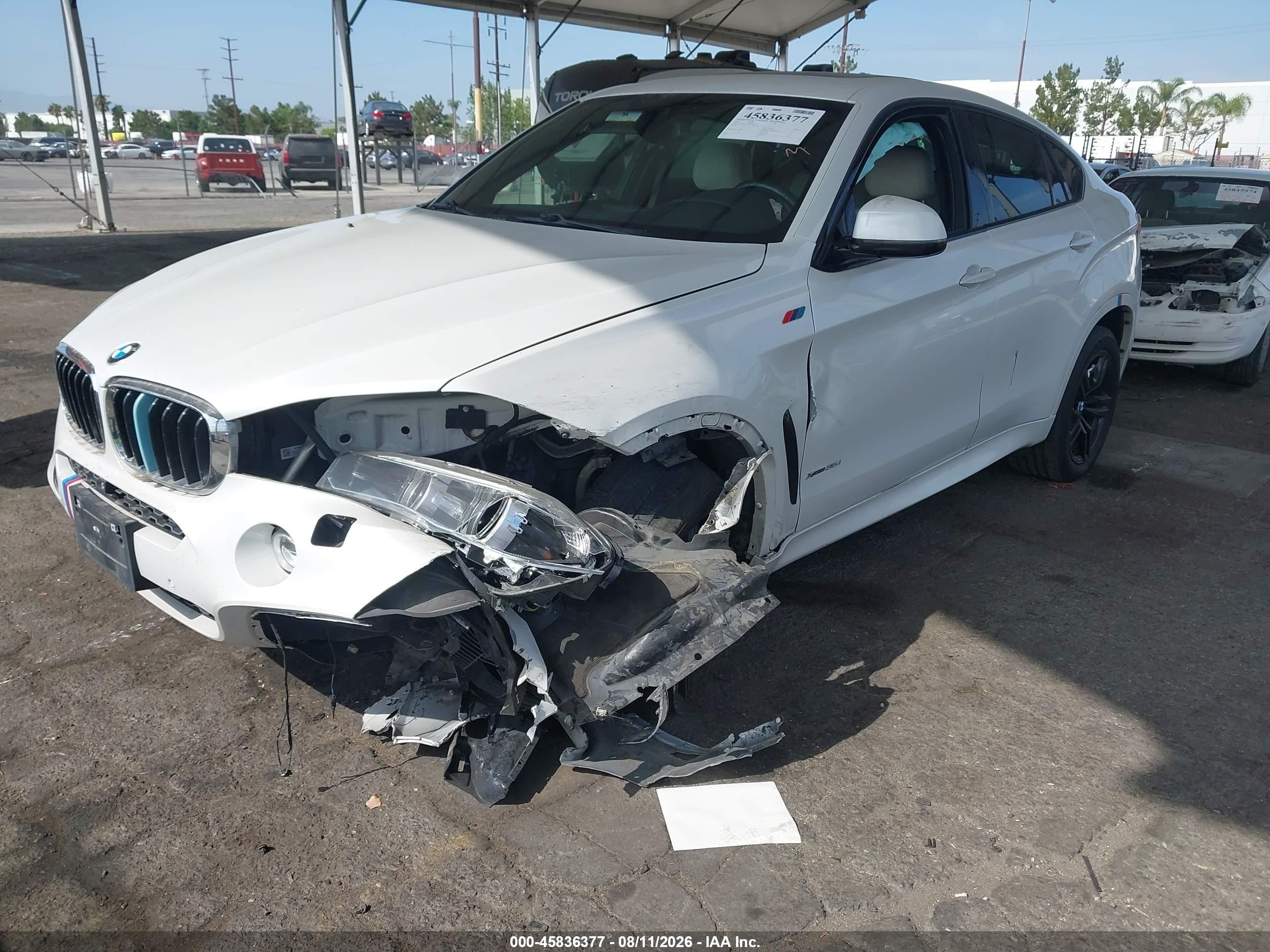 2015 Bmw X6 Xdrive35i White vin: 5UXKU2C53F0F96098