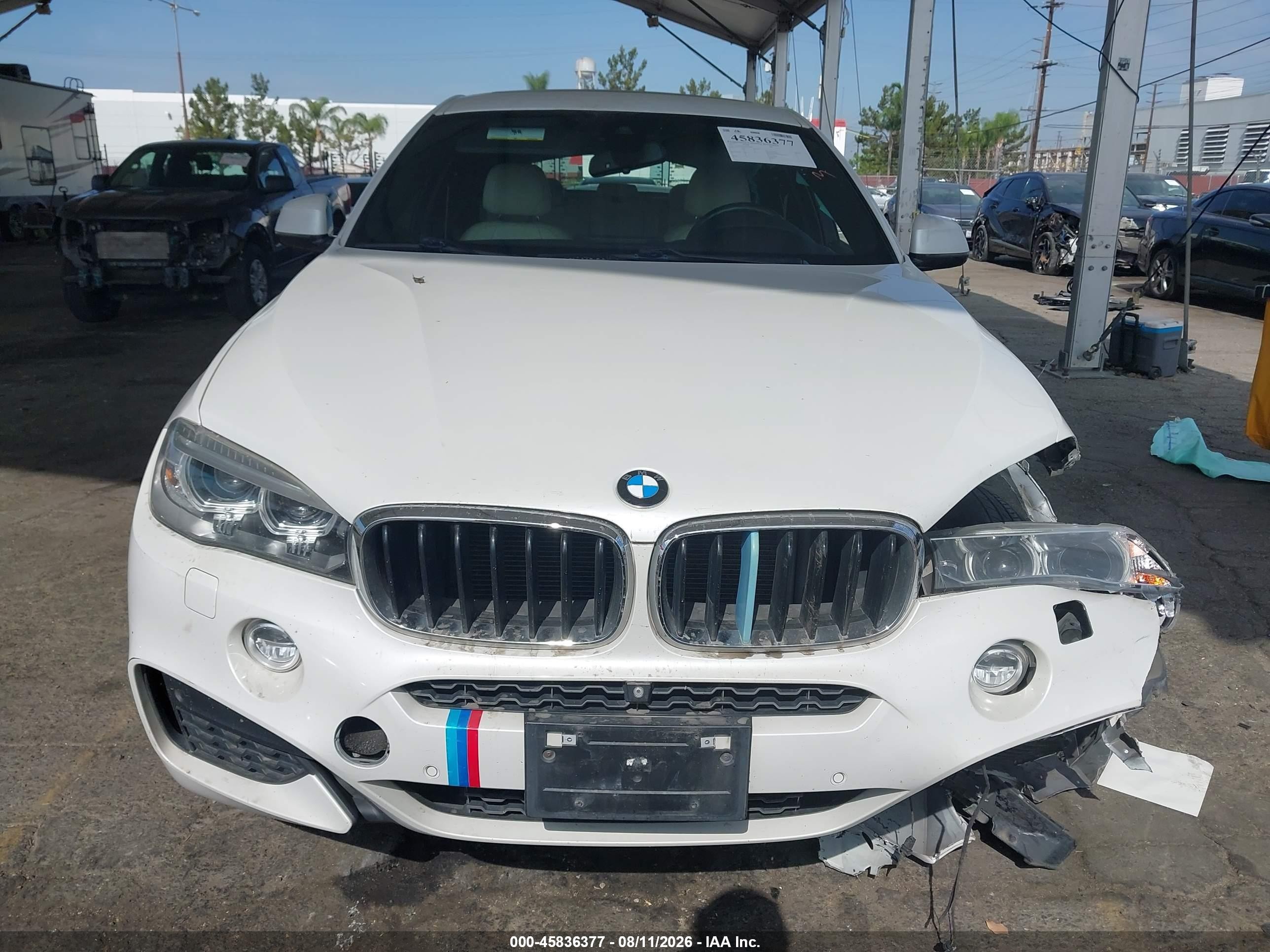 2015 Bmw X6 Xdrive35i White vin: 5UXKU2C53F0F96098