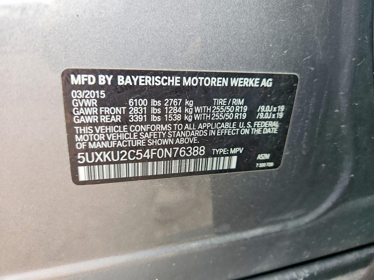 2015 Bmw X6 Xdrive35i Gray vin: 5UXKU2C54F0N76388