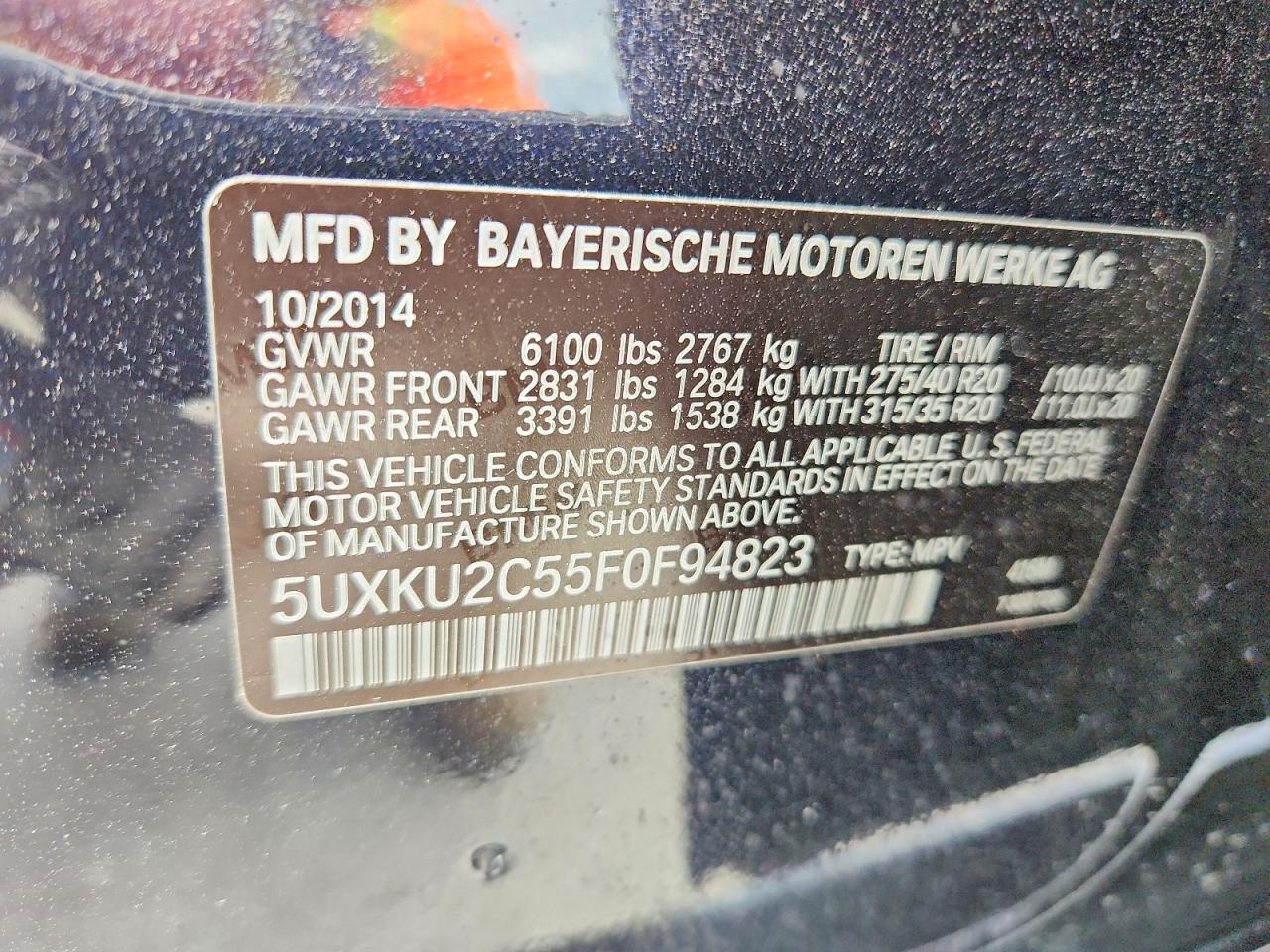2015 Bmw X6 Xdrive35i Black vin: 5UXKU2C55F0F94823