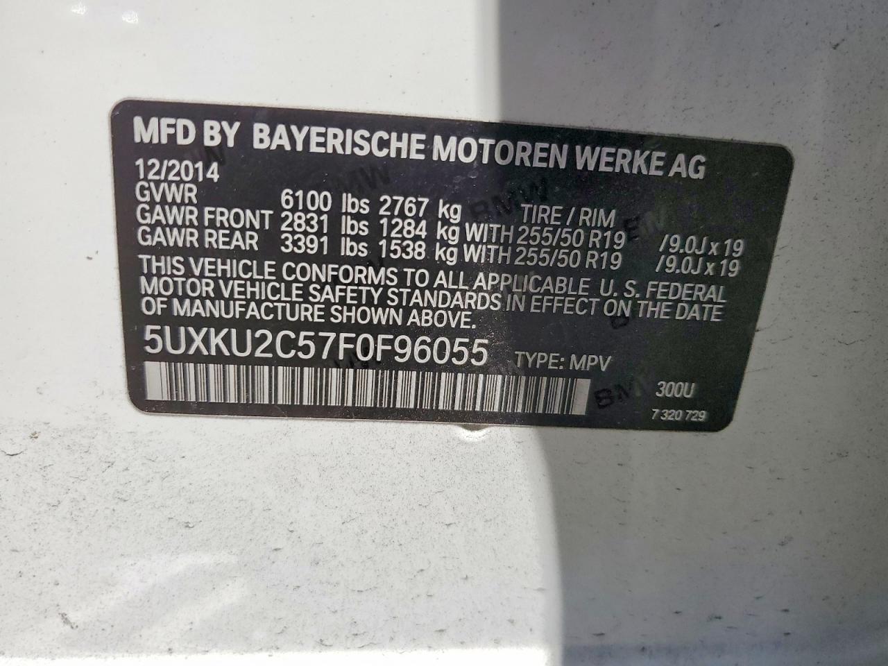 2015 Bmw X6 Xdrive35i White vin: 5UXKU2C57F0F96055
