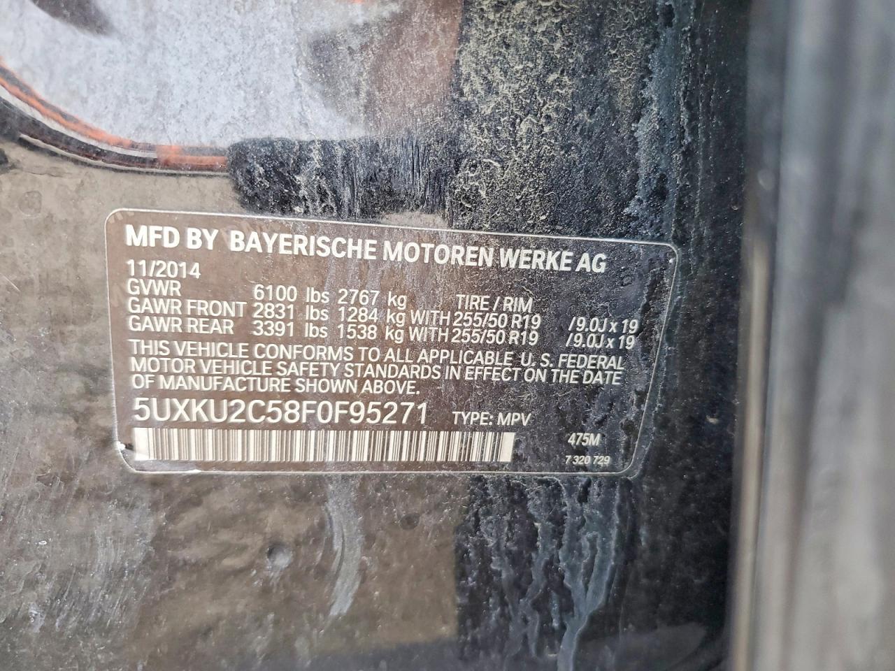 2015 Bmw X6 Xdrive35i Black vin: 5UXKU2C58F0F95271