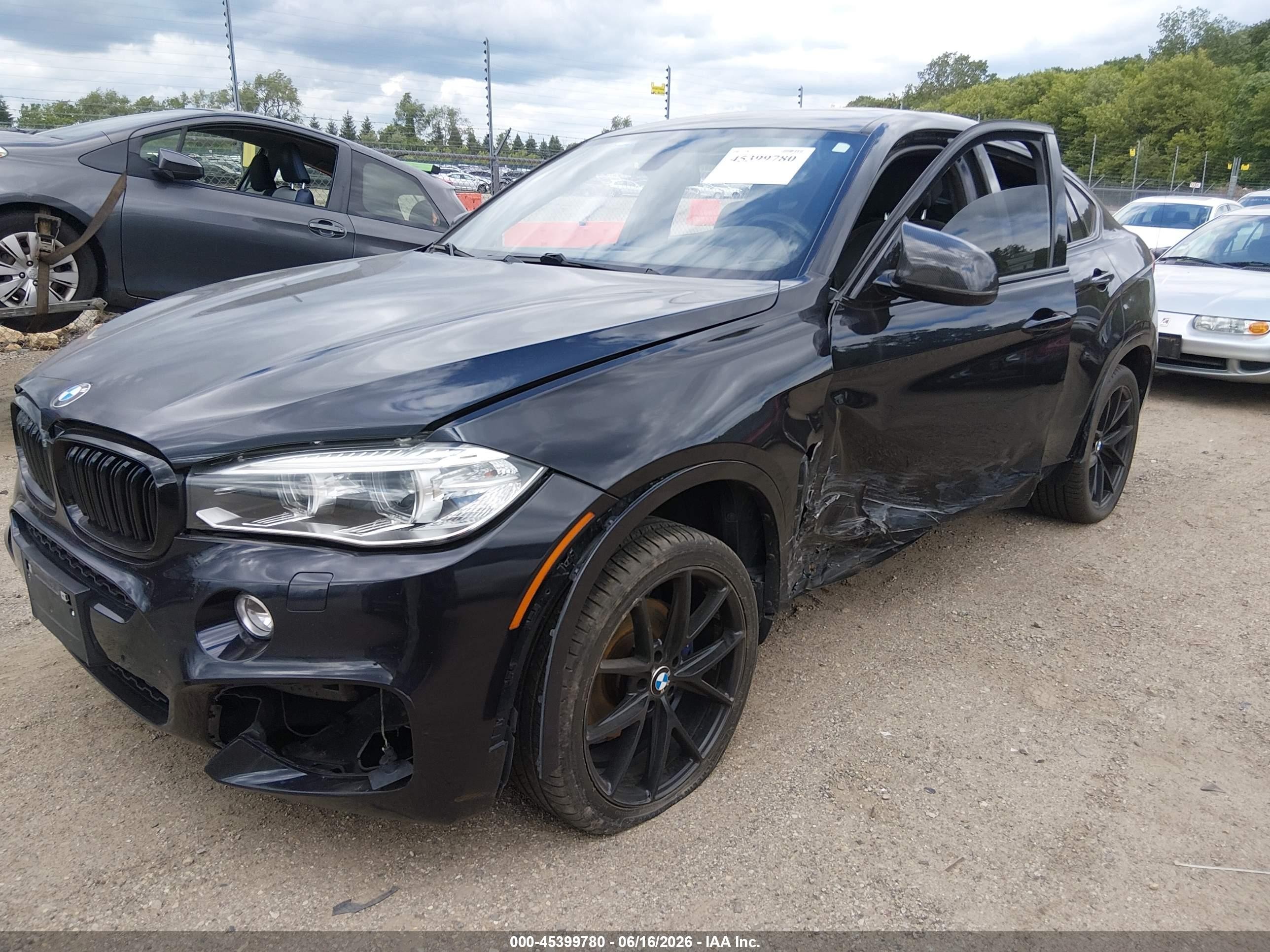 2015 Bmw X6 Xdrive35i Black vin: 5UXKU2C5XF0F95952