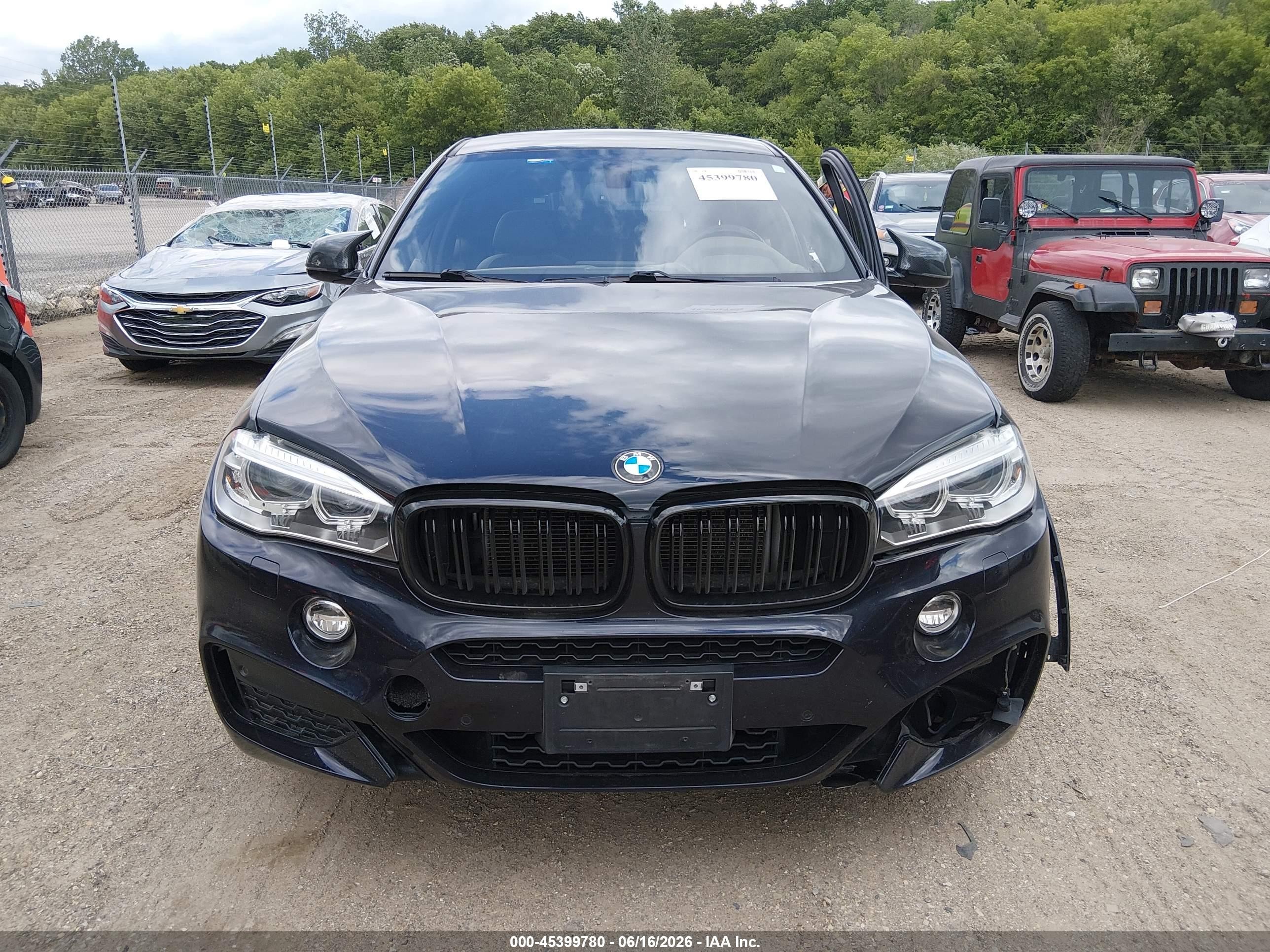 2015 Bmw X6 Xdrive35i Black vin: 5UXKU2C5XF0F95952
