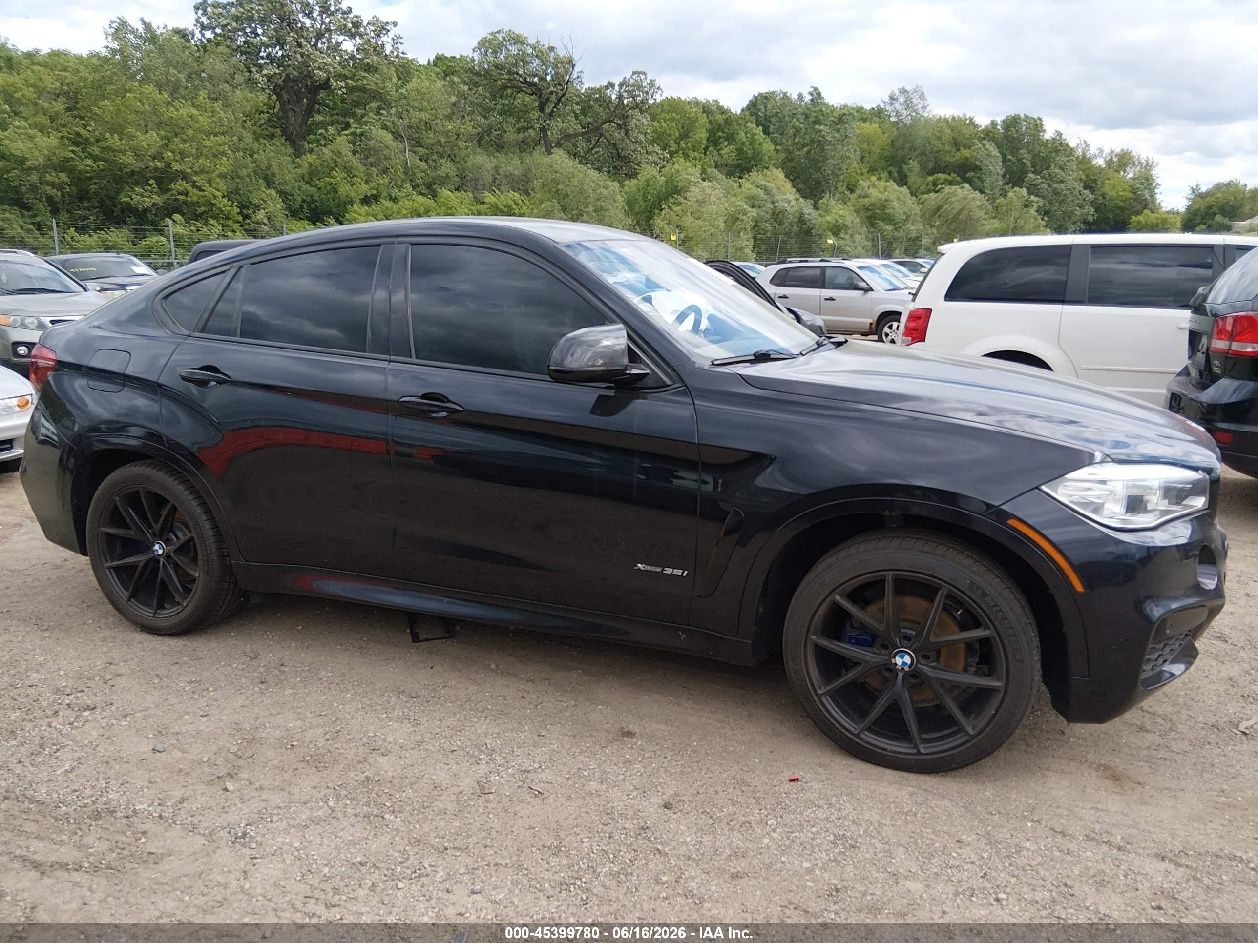 2015 Bmw X6 Xdrive35i Black vin: 5UXKU2C5XF0F95952