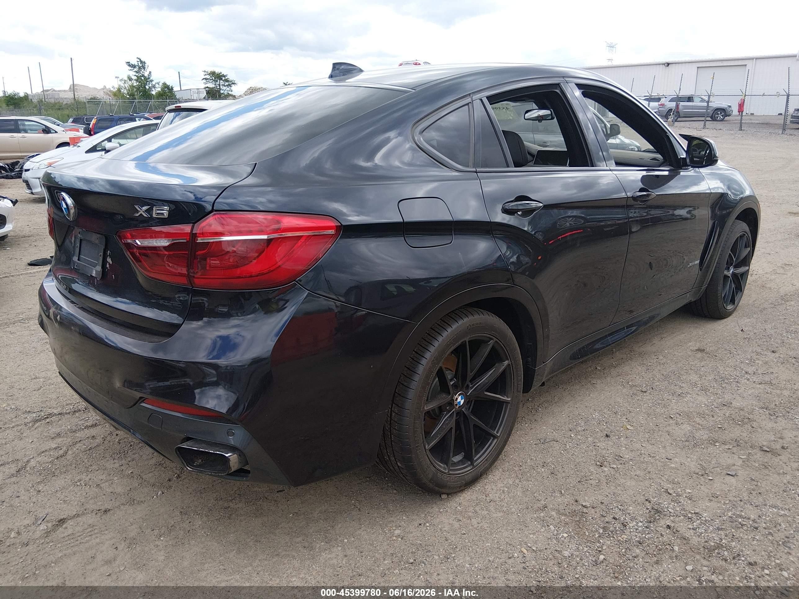 2015 Bmw X6 Xdrive35i Black vin: 5UXKU2C5XF0F95952