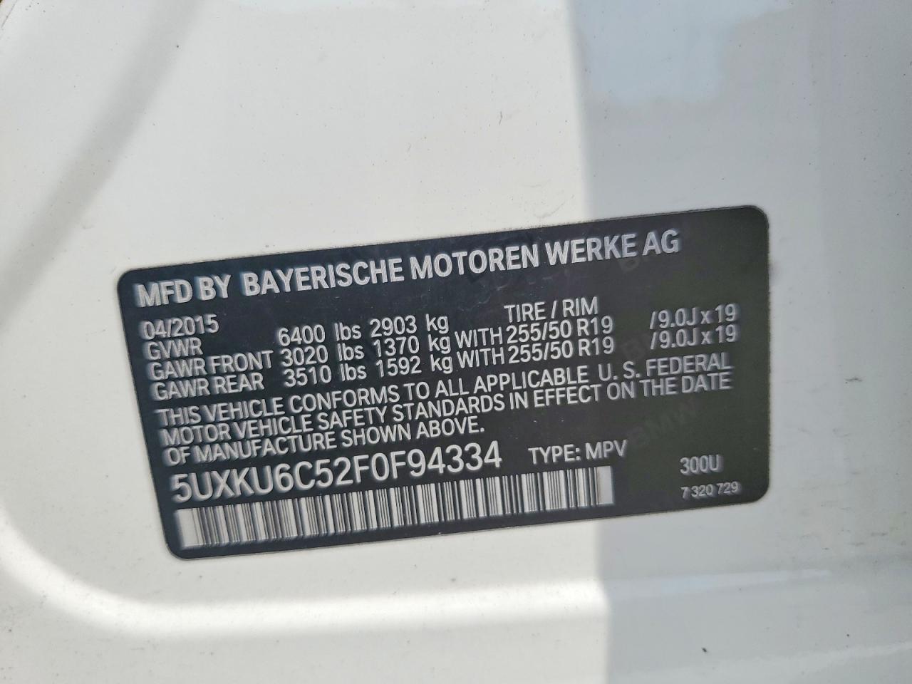 2015 Bmw X6 Xdrive50i White vin: 5UXKU6C52F0F94334
