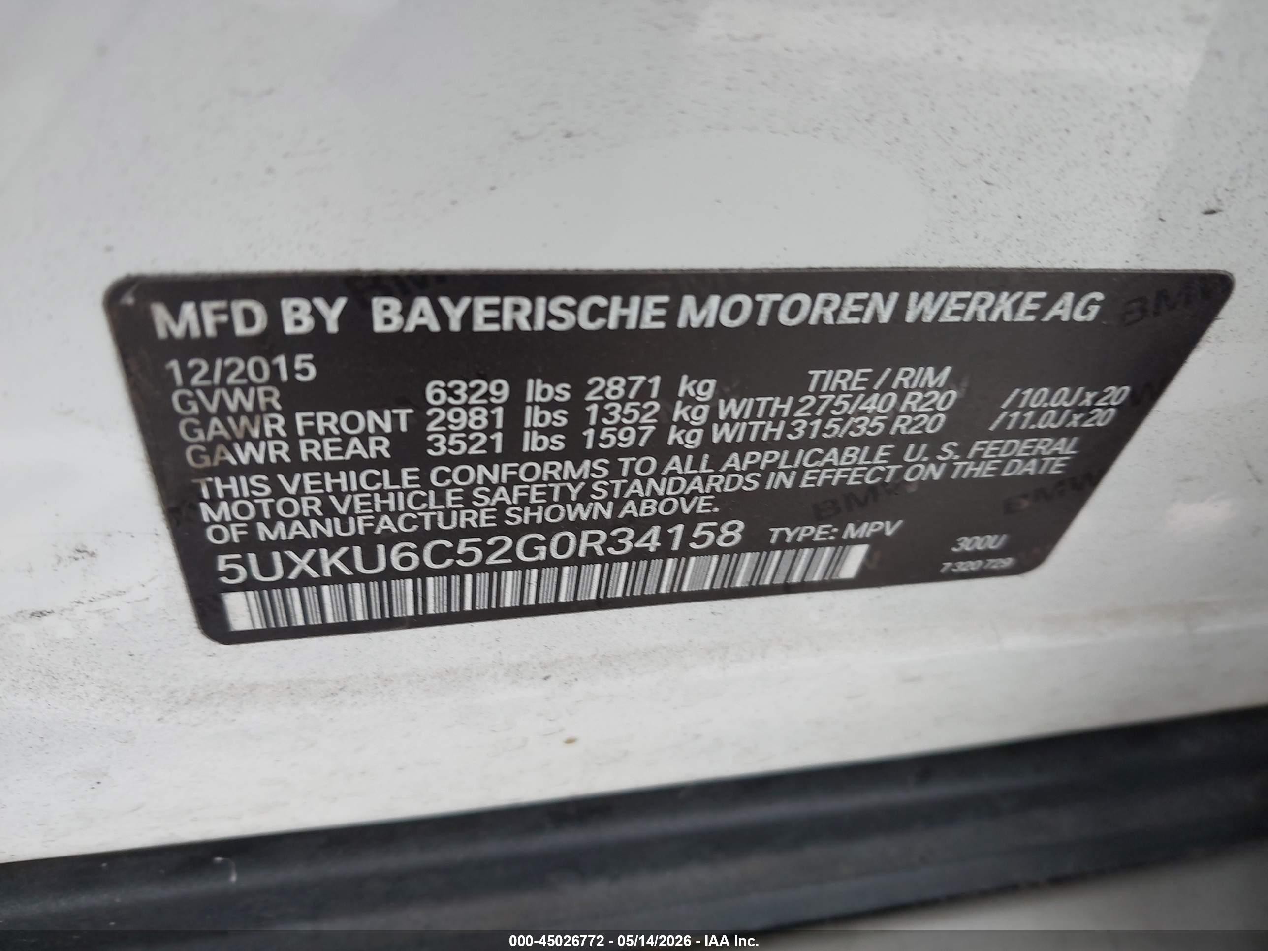 2016 Bmw X6 Xdrive50i White vin: 5UXKU6C52G0R34158