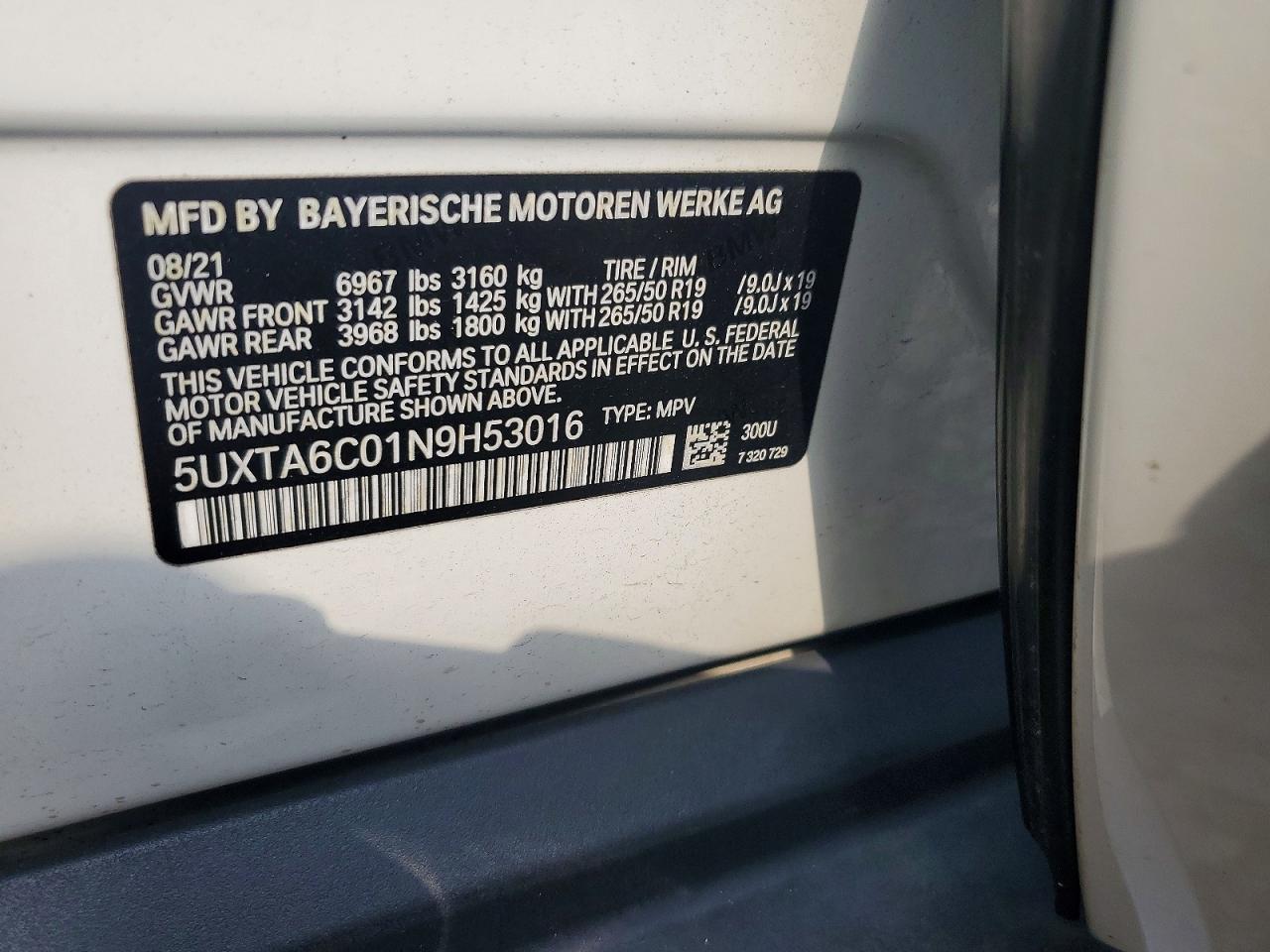 2022 Bmw X5 Xdrive45e White vin: 5UXTA6C01N9H53016