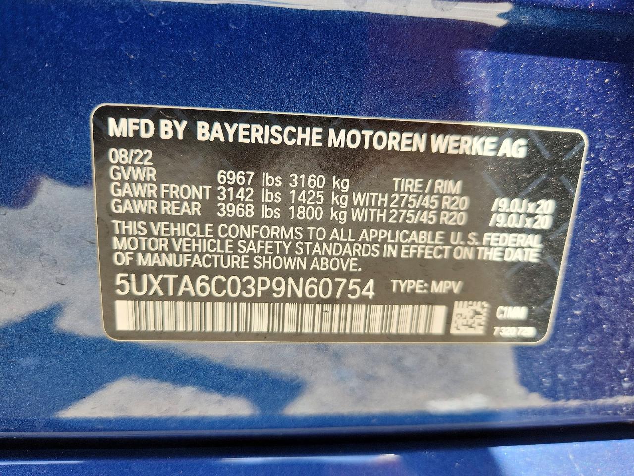 2023 Bmw X5 Xdrive45e Blue vin: 5UXTA6C03P9N60754