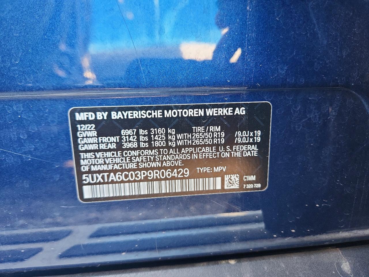 2023 Bmw X5 Xdrive45e Синий vin: 5UXTA6C03P9R06429