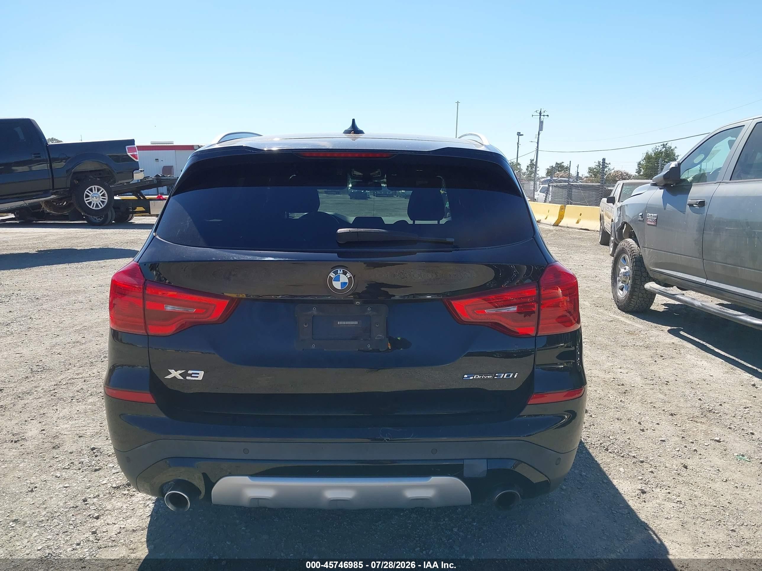 2019 Bmw X3 Sdrive30i Black vin: 5UXTR7C52KLE96098