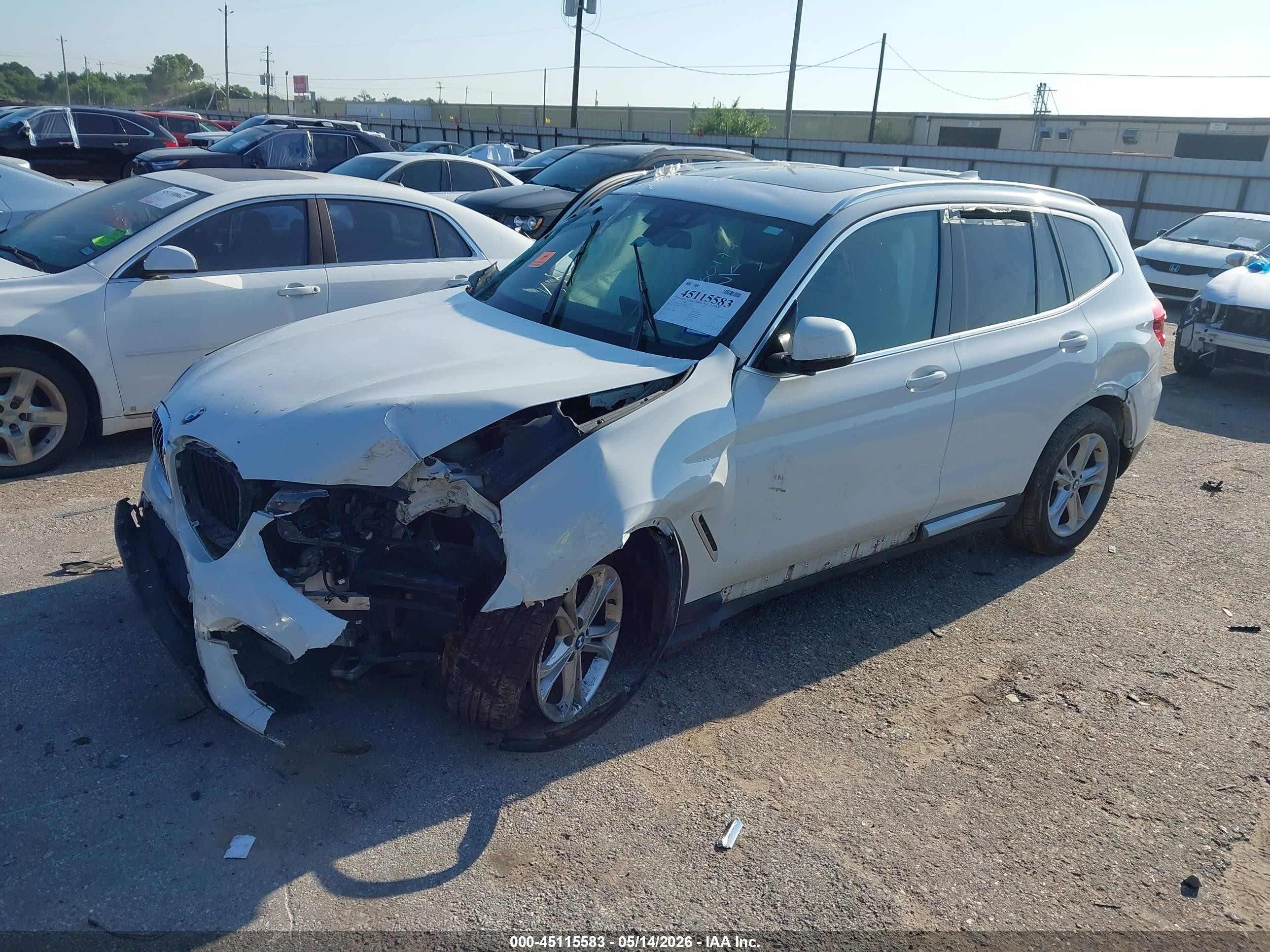 2019 Bmw X3 Sdrive30i White vin: 5UXTR7C57KLA48570