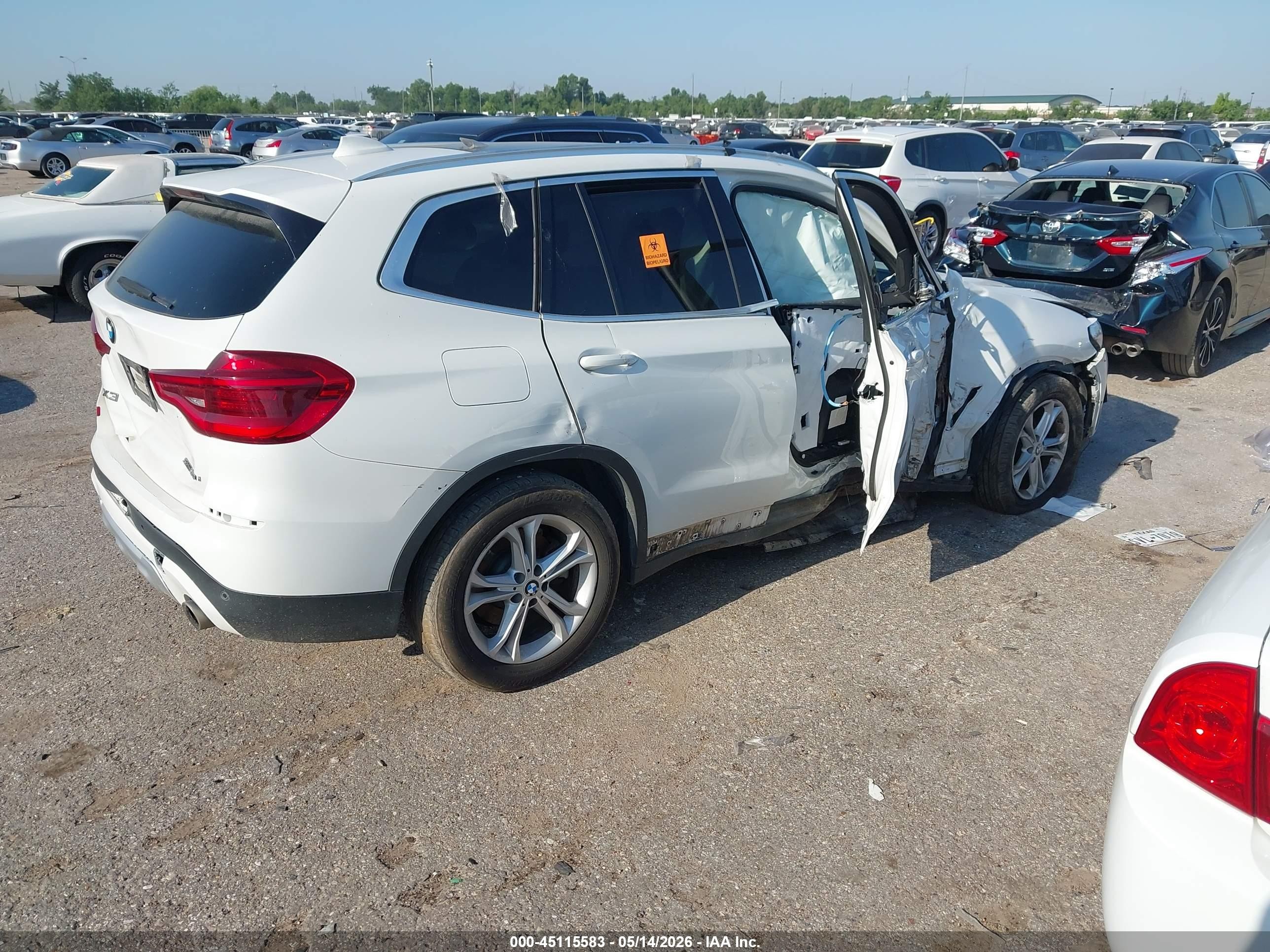 2019 Bmw X3 Sdrive30i White vin: 5UXTR7C57KLA48570