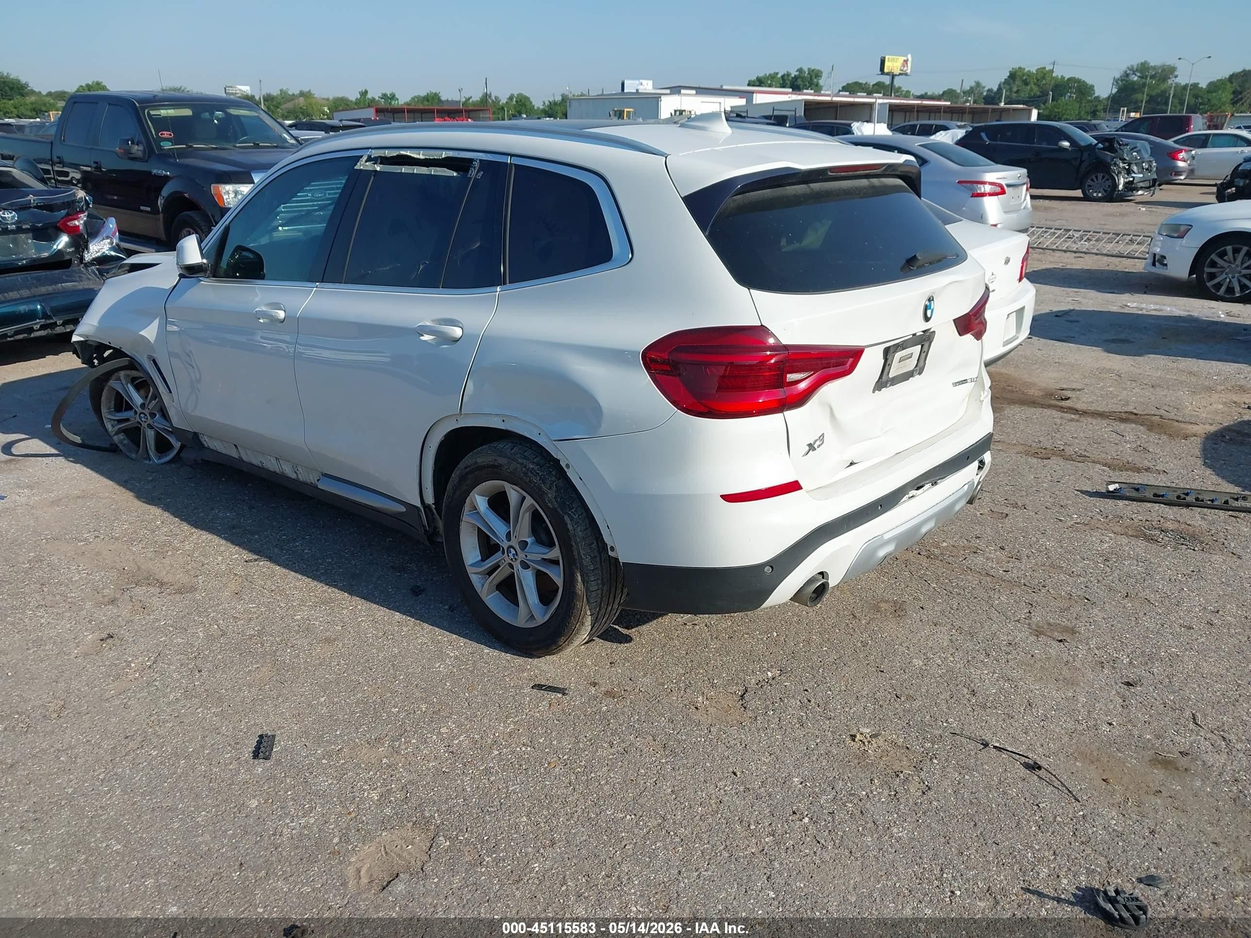 2019 Bmw X3 Sdrive30i White vin: 5UXTR7C57KLA48570