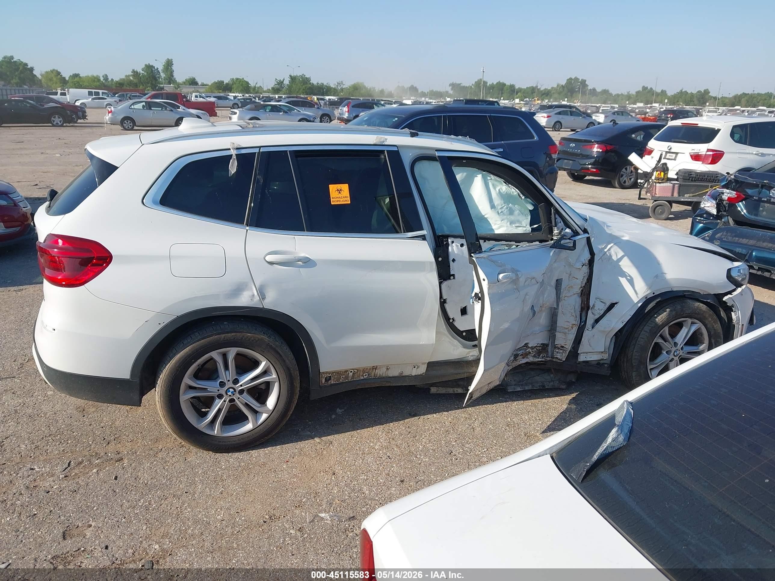 2019 Bmw X3 Sdrive30i White vin: 5UXTR7C57KLA48570