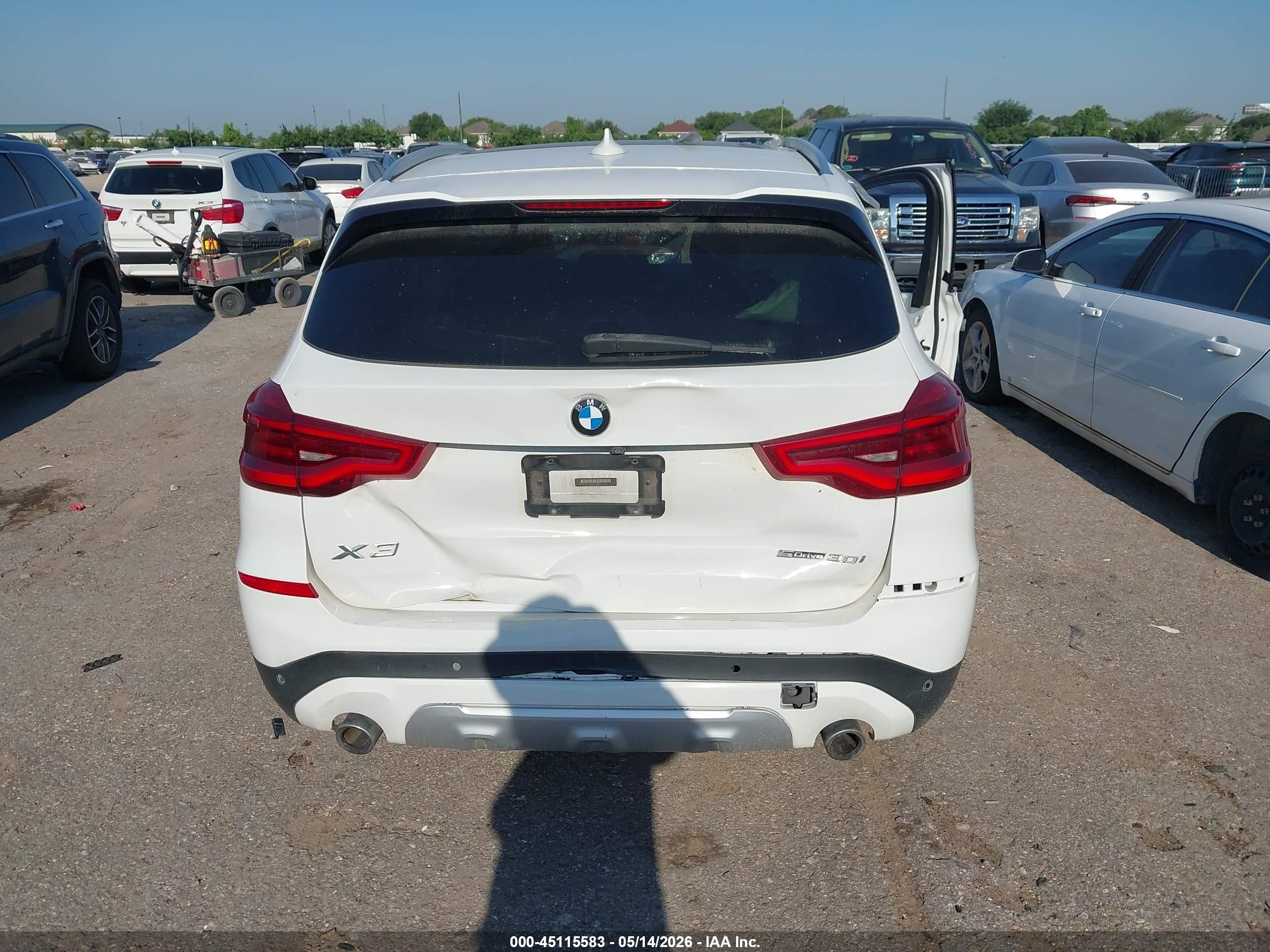 2019 Bmw X3 Sdrive30i White vin: 5UXTR7C57KLA48570
