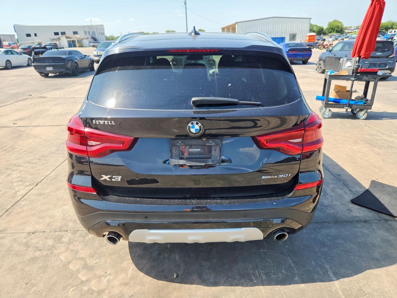 2019 Bmw X3 Sdrive30i Black vin: 5UXTR7C58KLF32649