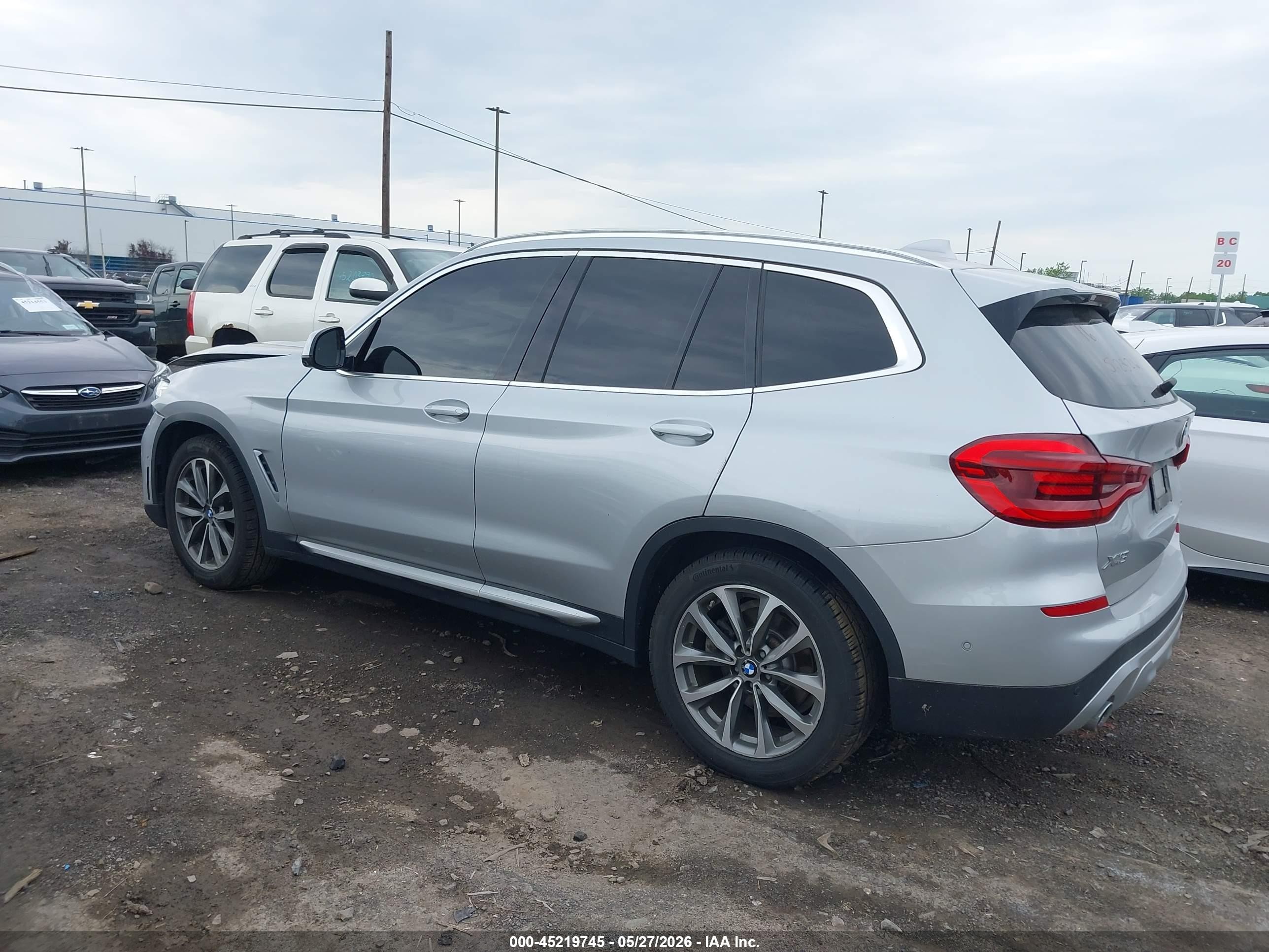 2018 Bmw X3 Xdrive30i Silver vin: 5UXTR9C50JLD74642