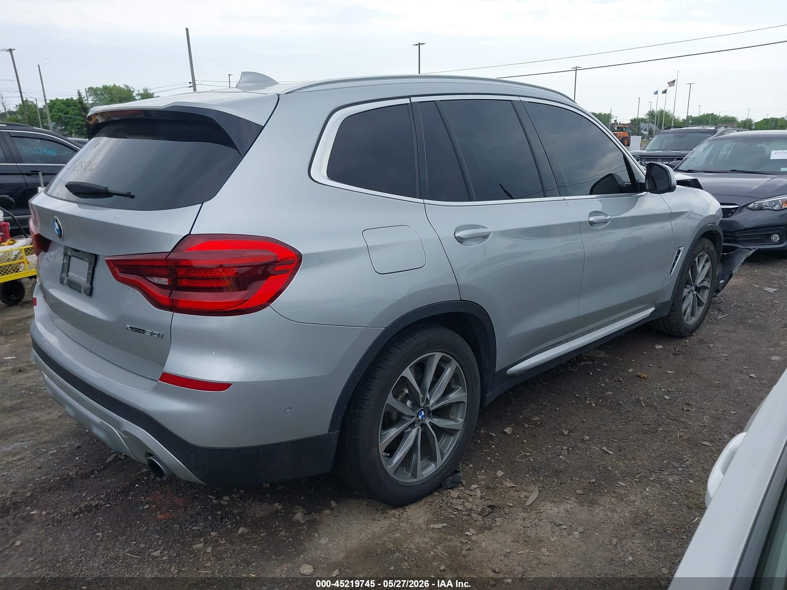 2018 Bmw X3 Xdrive30i Silver vin: 5UXTR9C50JLD74642
