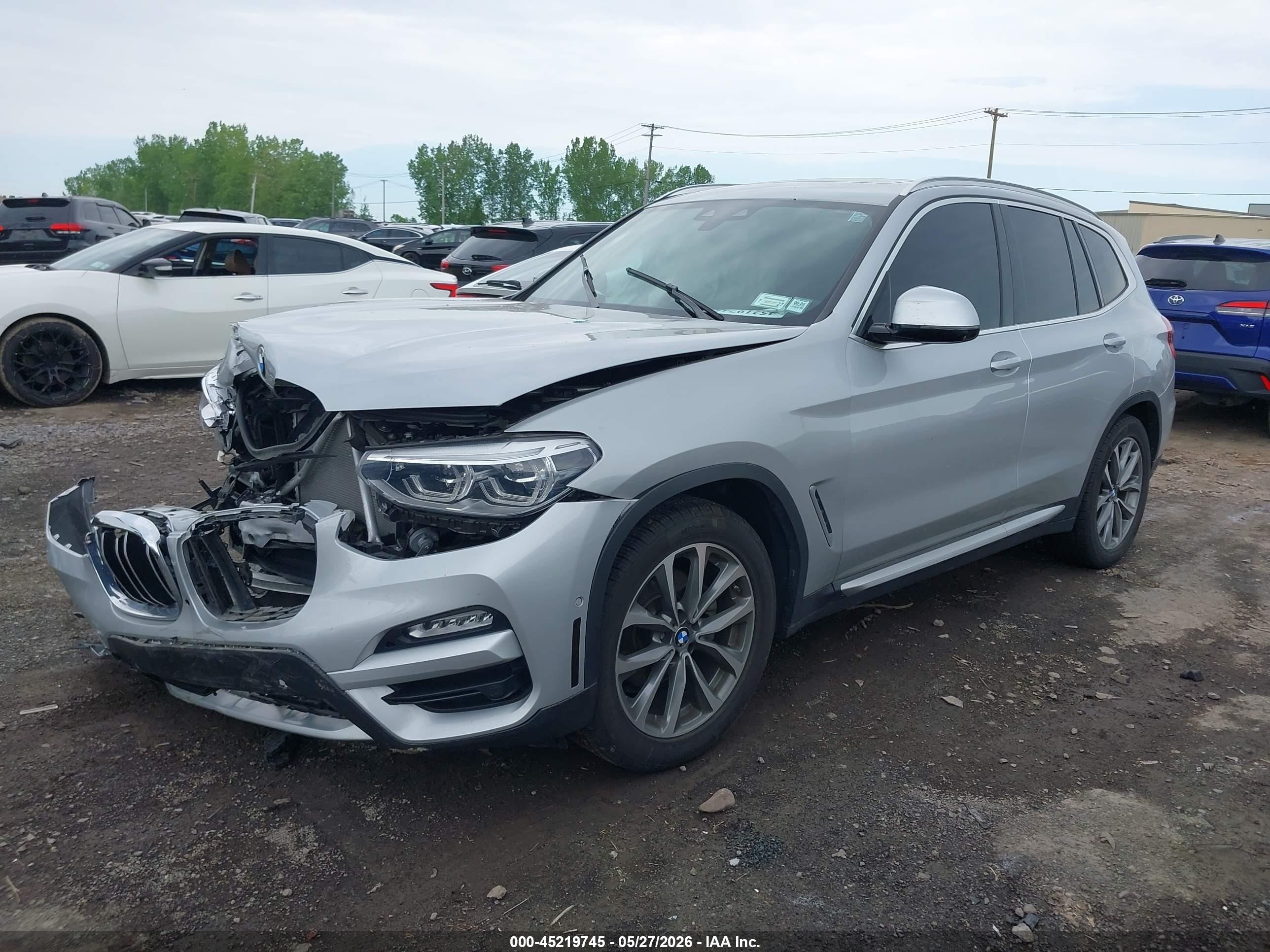 2018 Bmw X3 Xdrive30i Silver vin: 5UXTR9C50JLD74642