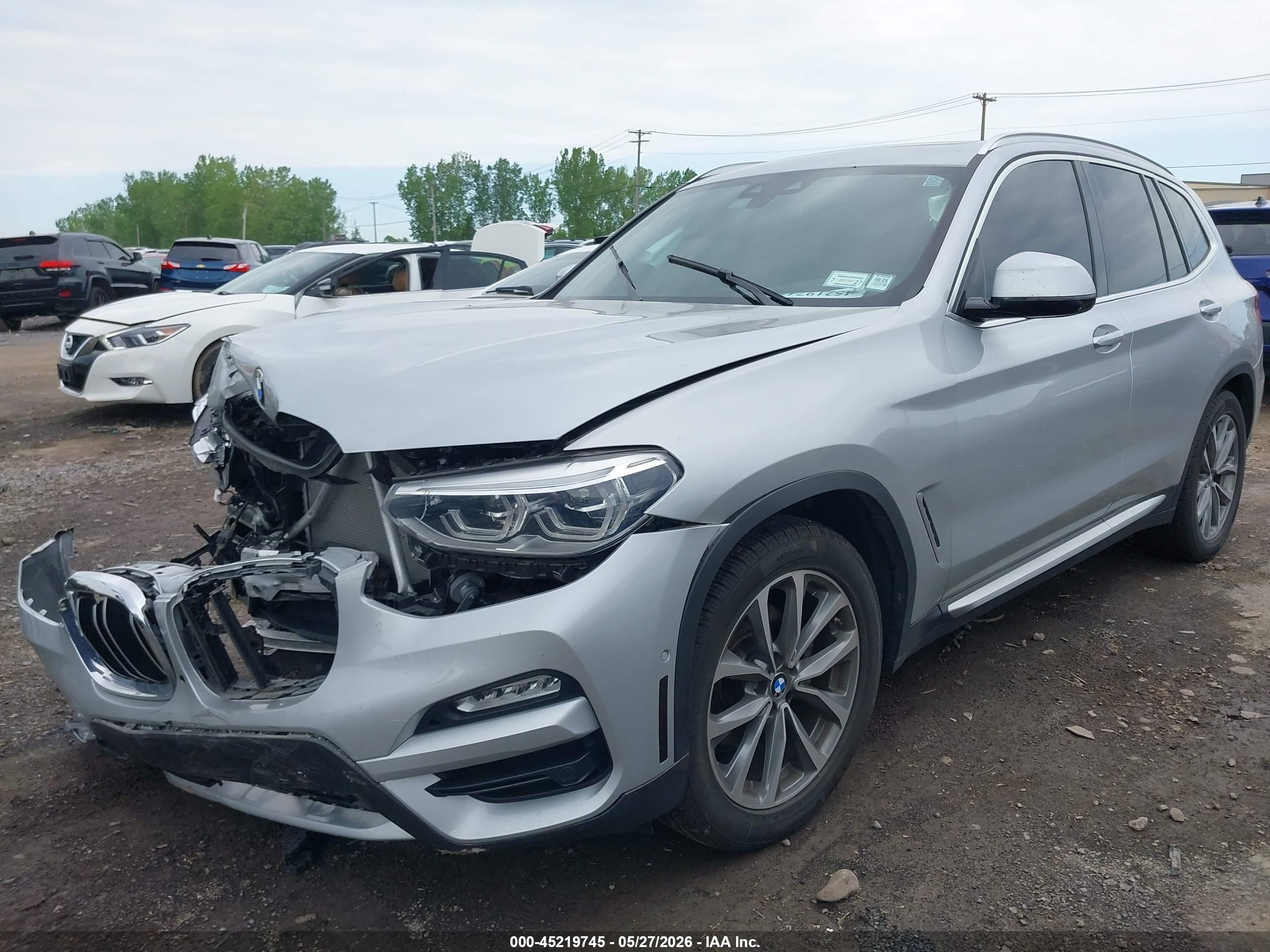 2018 Bmw X3 Xdrive30i Silver vin: 5UXTR9C50JLD74642