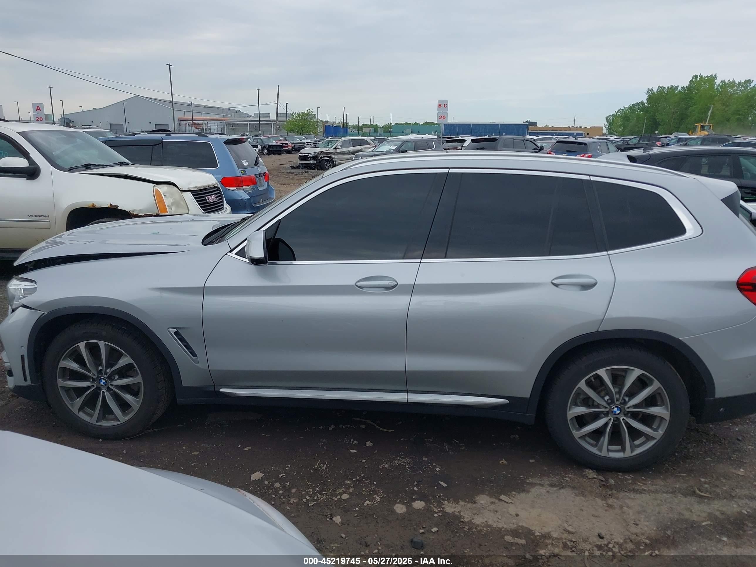 2018 Bmw X3 Xdrive30i Silver vin: 5UXTR9C50JLD74642