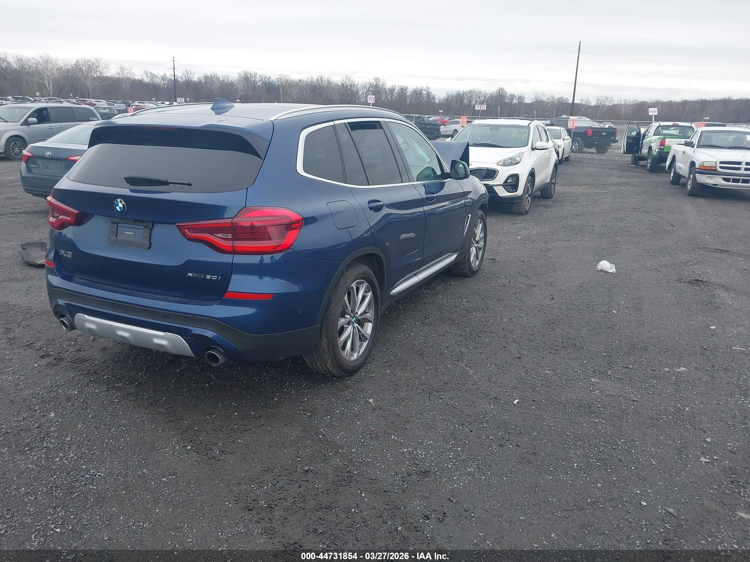 2019 Bmw X3 Xdrive30i Синий vin: 5UXTR9C53KLD91484