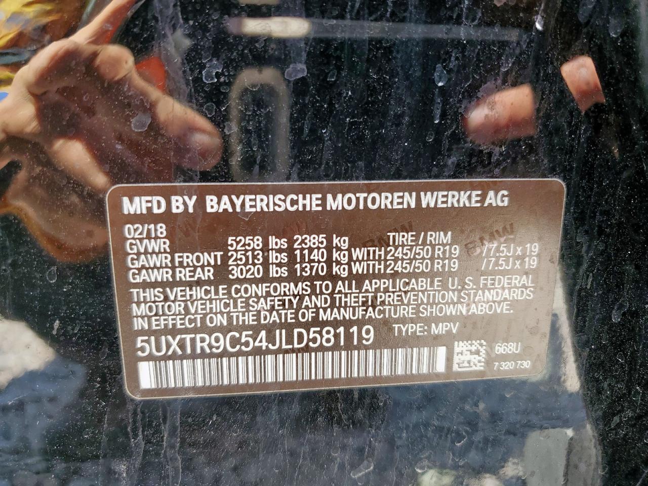 2018 Bmw X3 Xdrive30i Black vin: 5UXTR9C54JLD58119