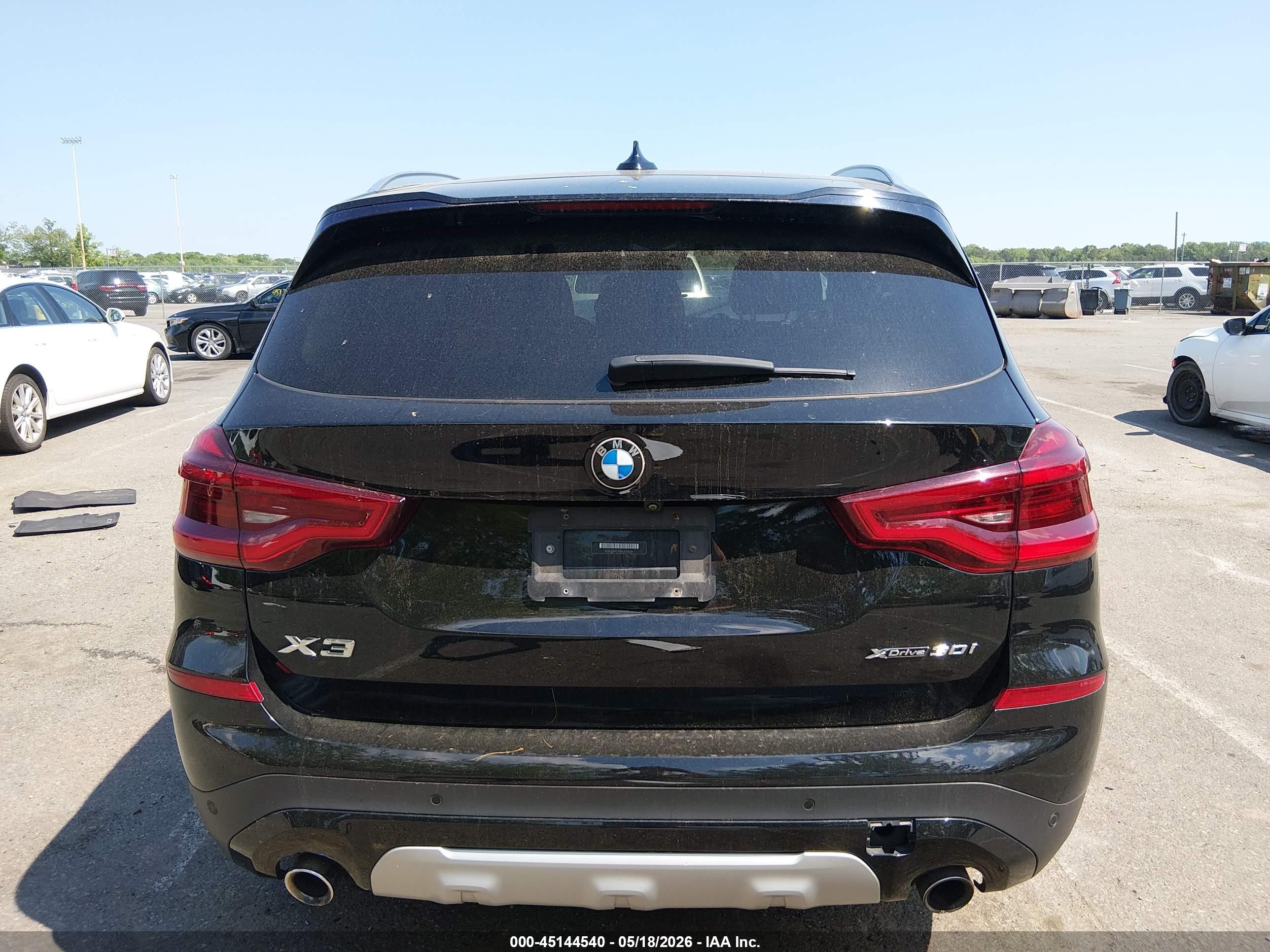 2019 Bmw X3 Xdrive30i Black vin: 5UXTR9C54KLE12536