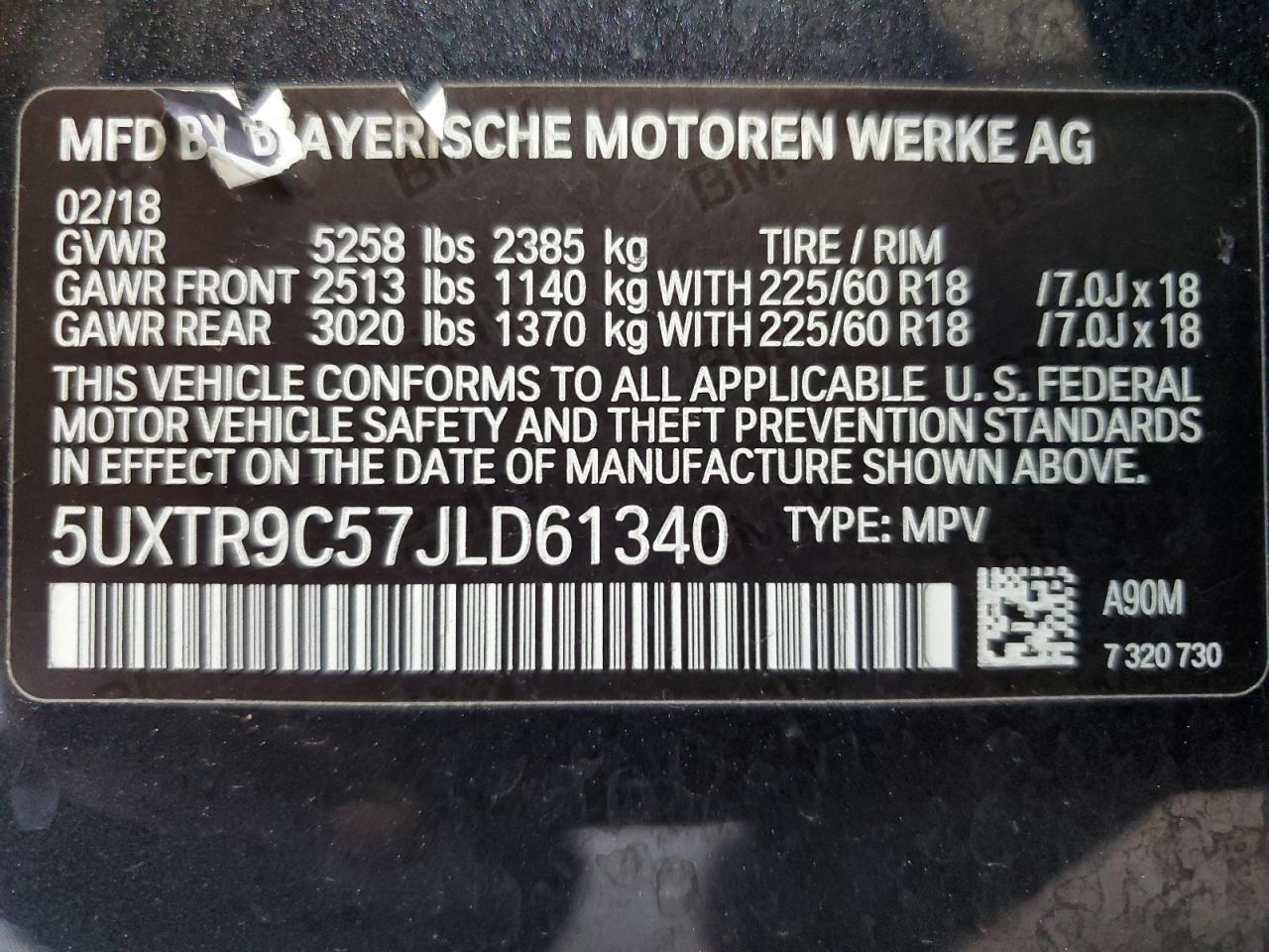 2018 Bmw X3 Xdrive30i Gray vin: 5UXTR9C57JLD61340