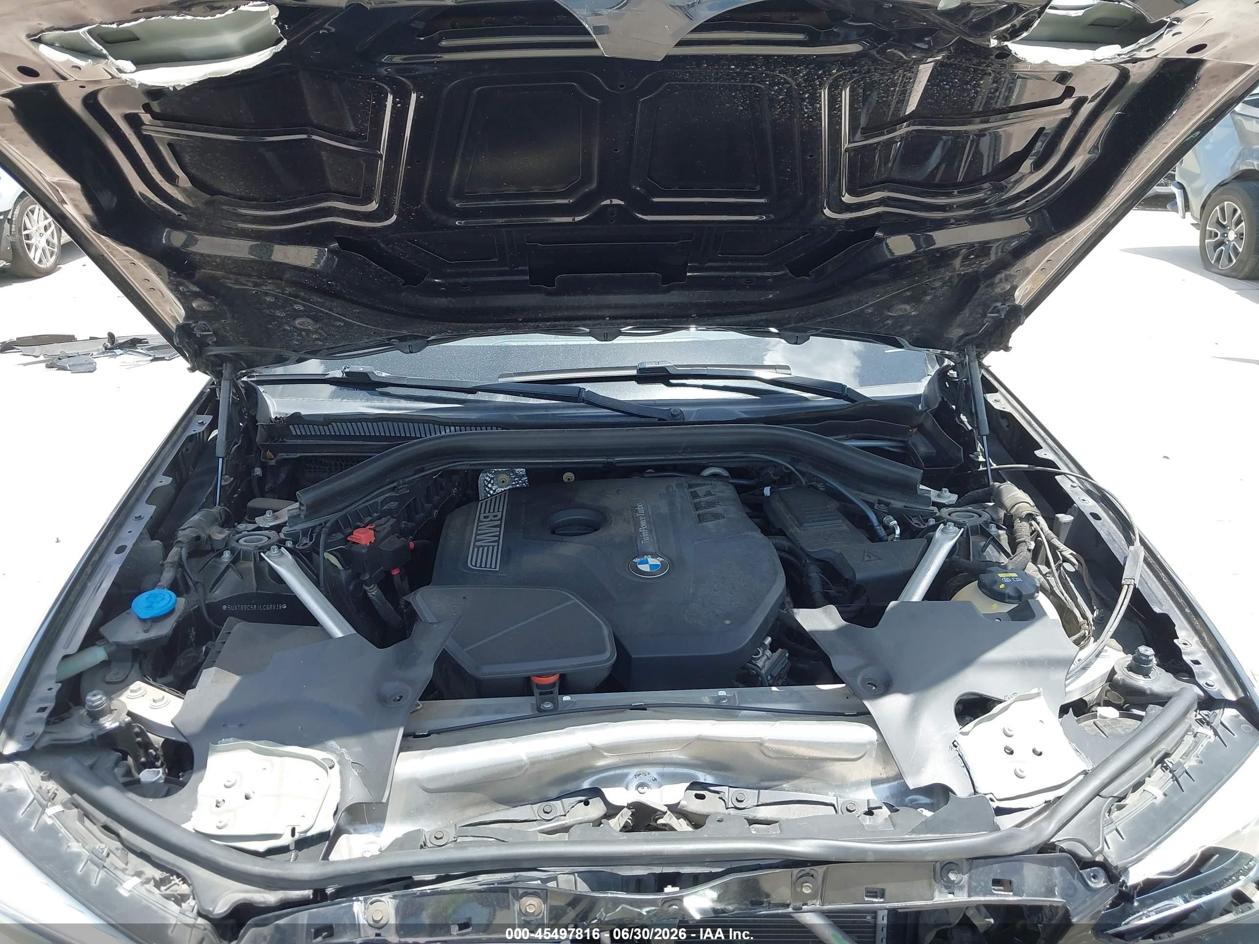 2018 Bmw X3 Xdrive30i Черный vin: 5UXTR9C58JLC68939