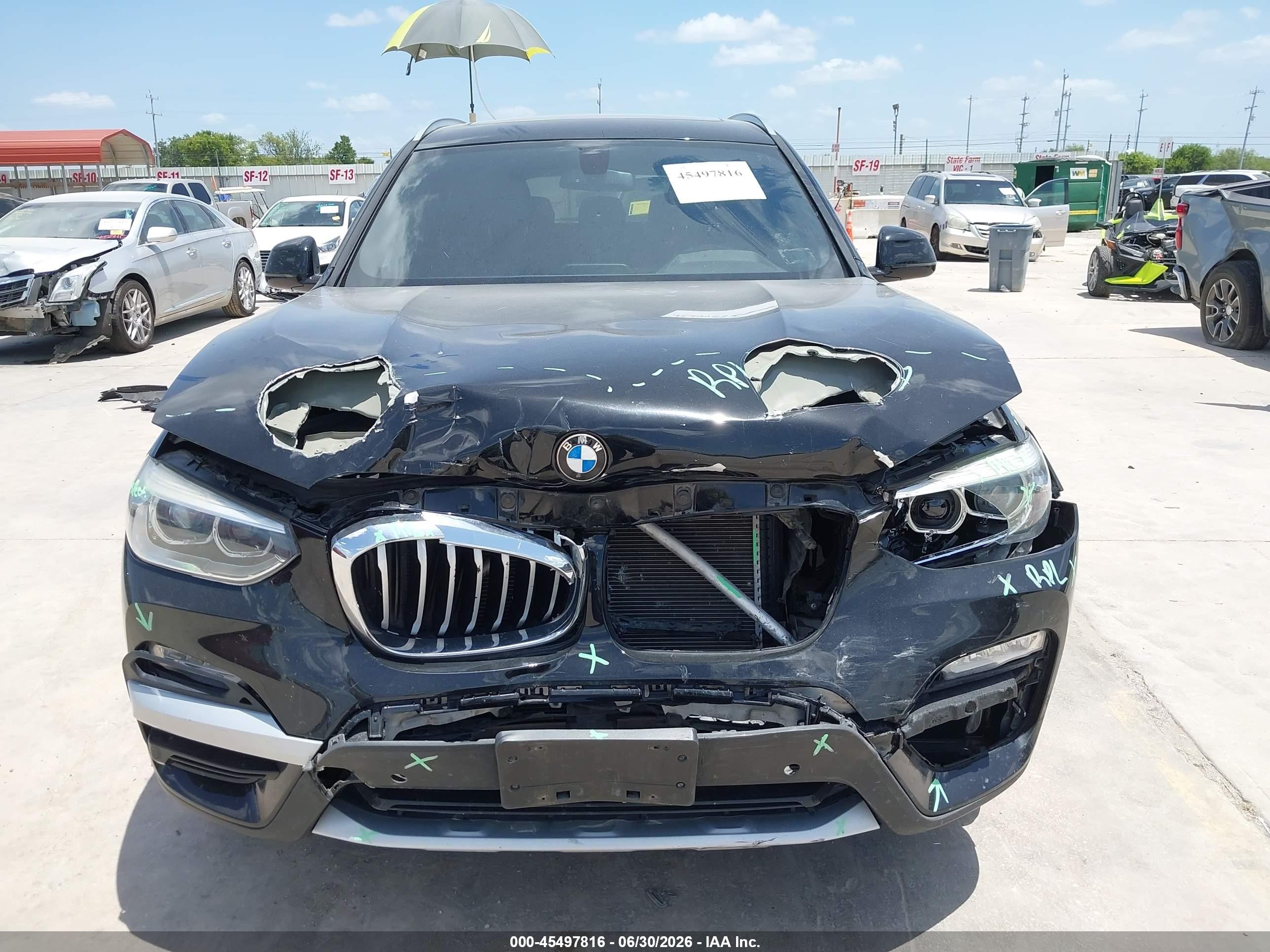2018 Bmw X3 Xdrive30i Черный vin: 5UXTR9C58JLC68939