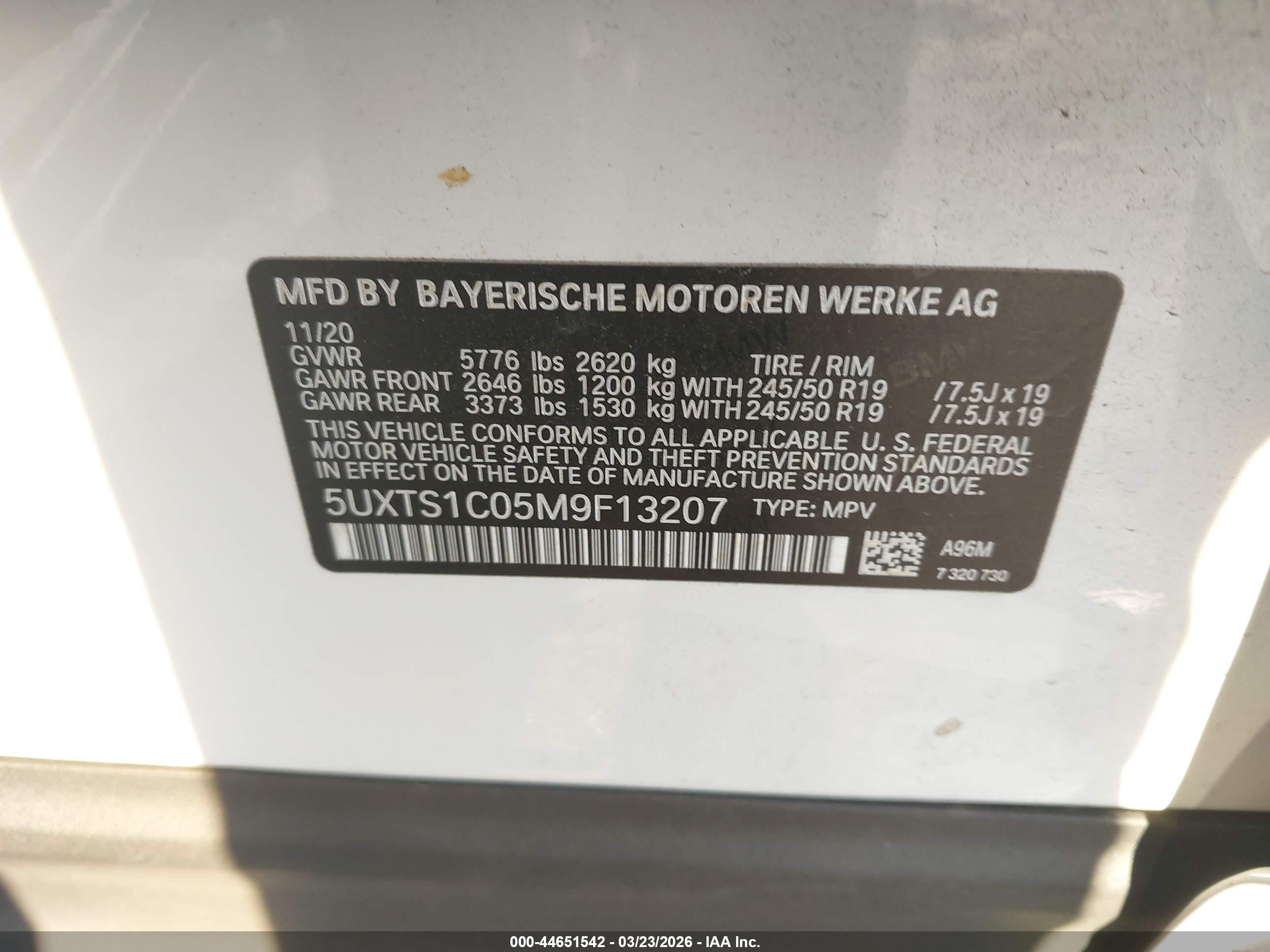 2021 Bmw X3 Phev Xdrive30e White vin: 5UXTS1C05M9F13207