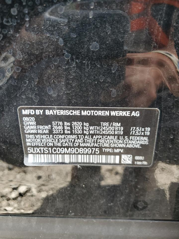 2021 Bmw X3 Xdrive30e Black vin: 5UXTS1C09M9D89975