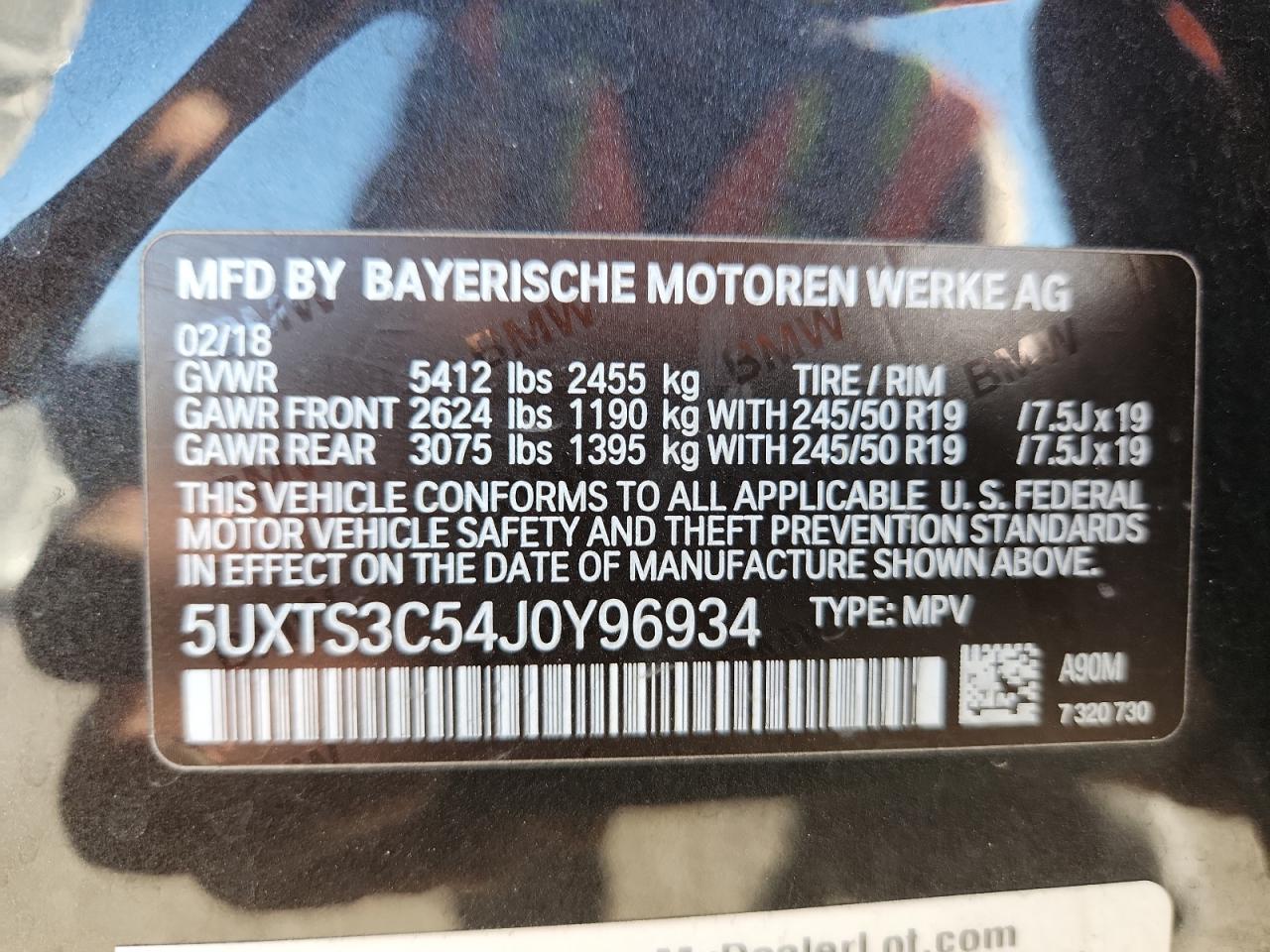 2018 Bmw X3 Xdrivem40i Charcoal vin: 5UXTS3C54J0Y96934