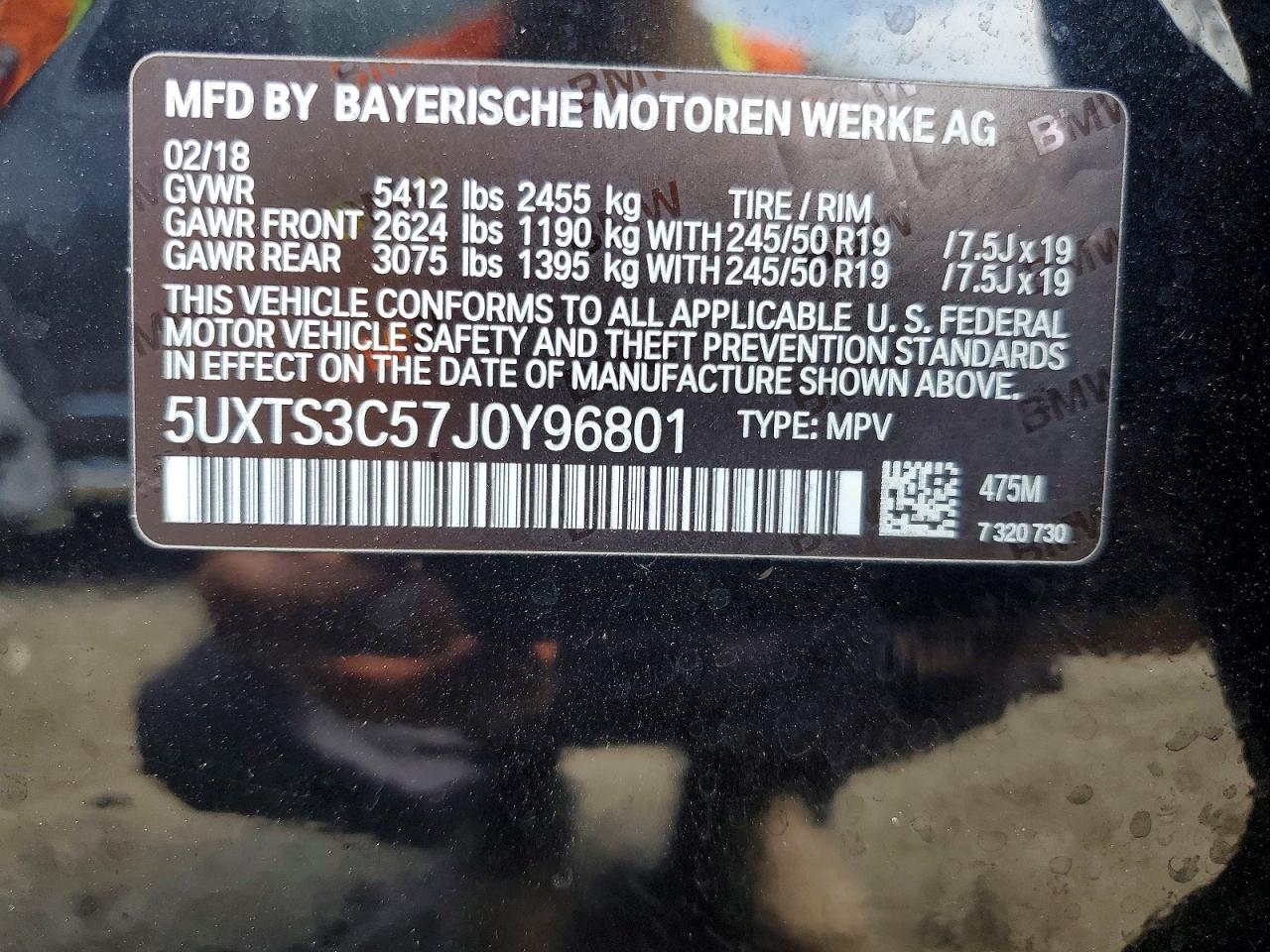 2018 Bmw X3 Xdrivem40i Black vin: 5UXTS3C57J0Y96801