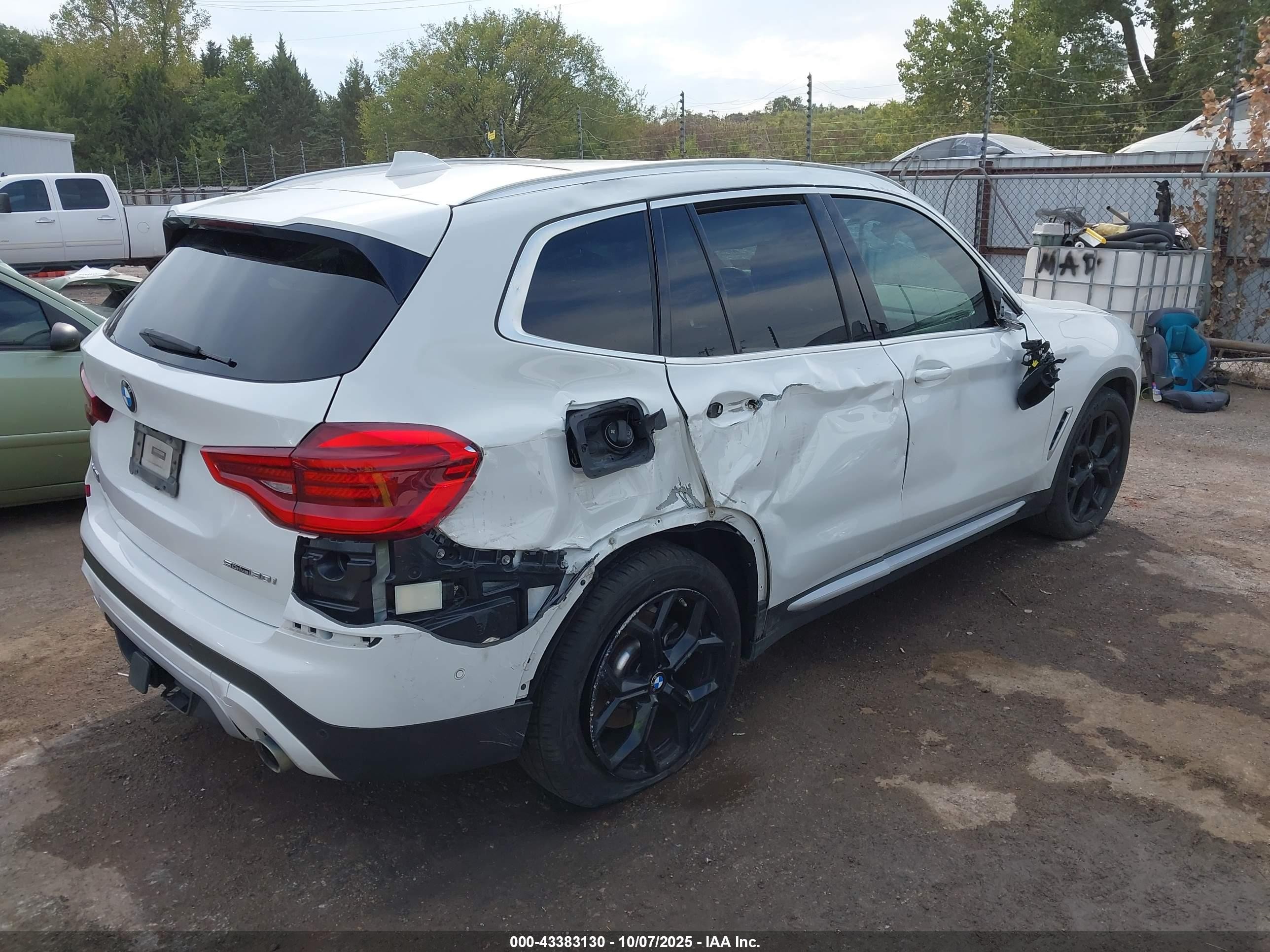 2021 Bmw X3 Sdrive30i White vin: 5UXTY3C00M9D90801