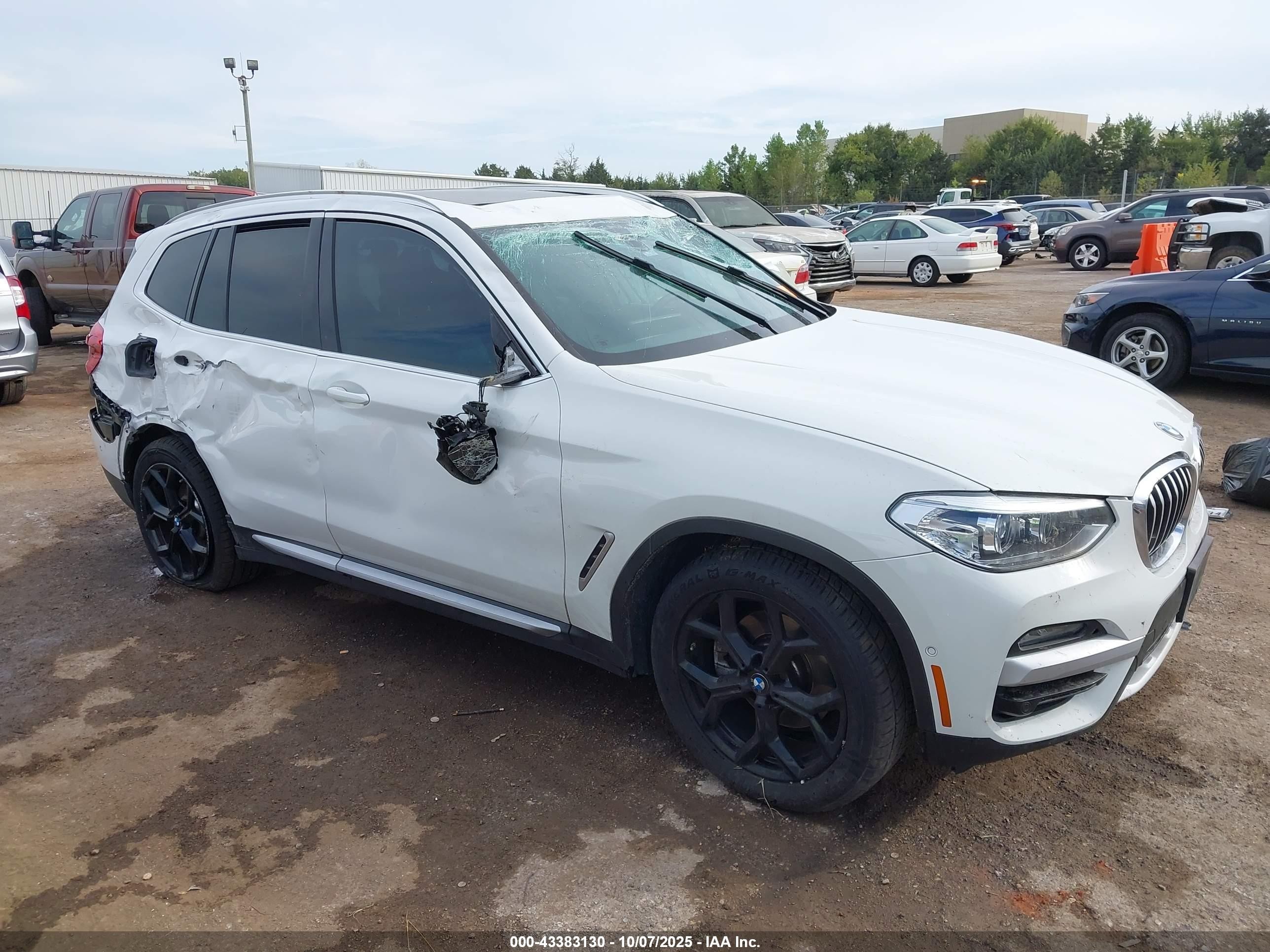 2021 Bmw X3 Sdrive30i White vin: 5UXTY3C00M9D90801