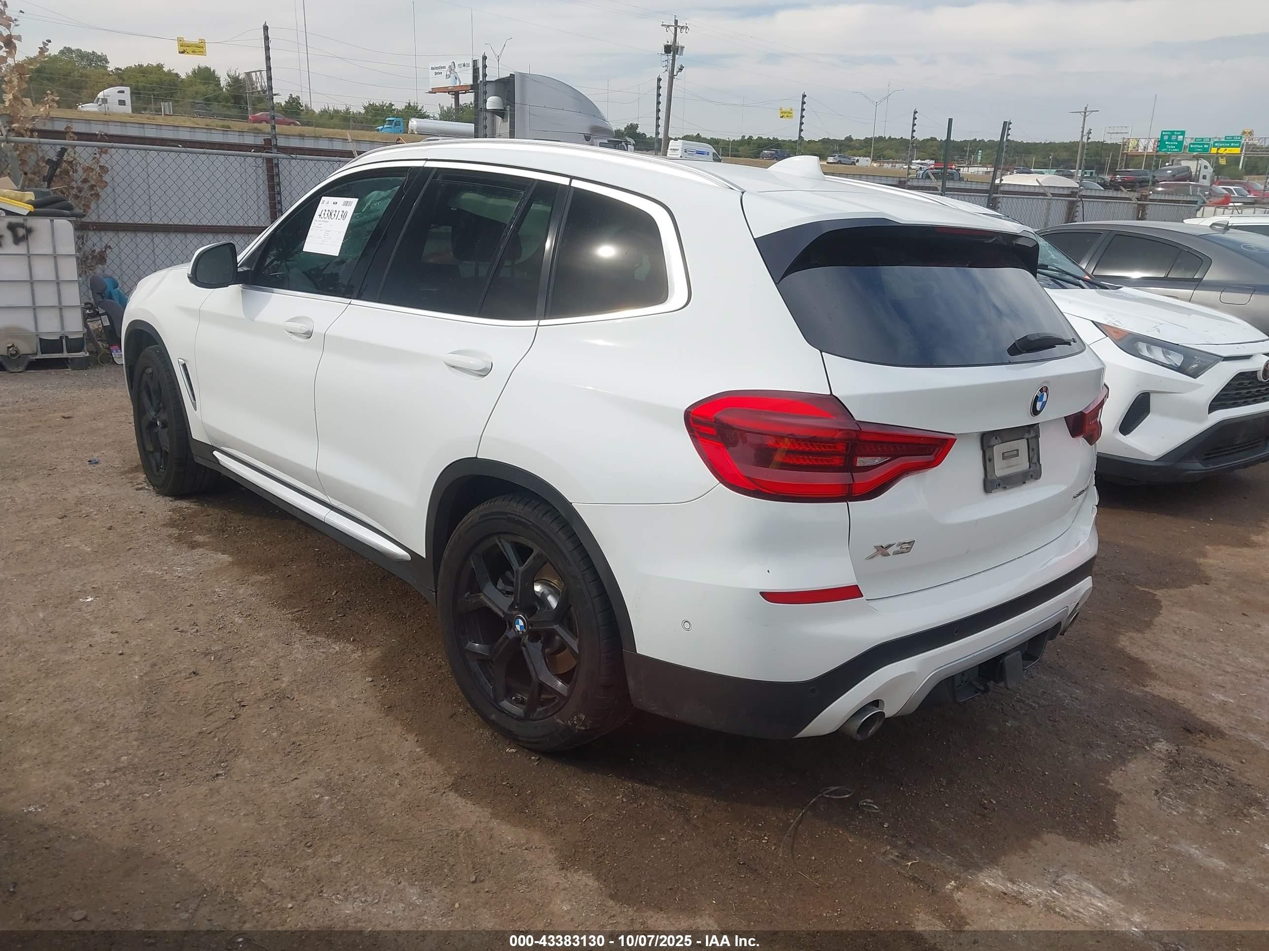 2021 Bmw X3 Sdrive30i White vin: 5UXTY3C00M9D90801