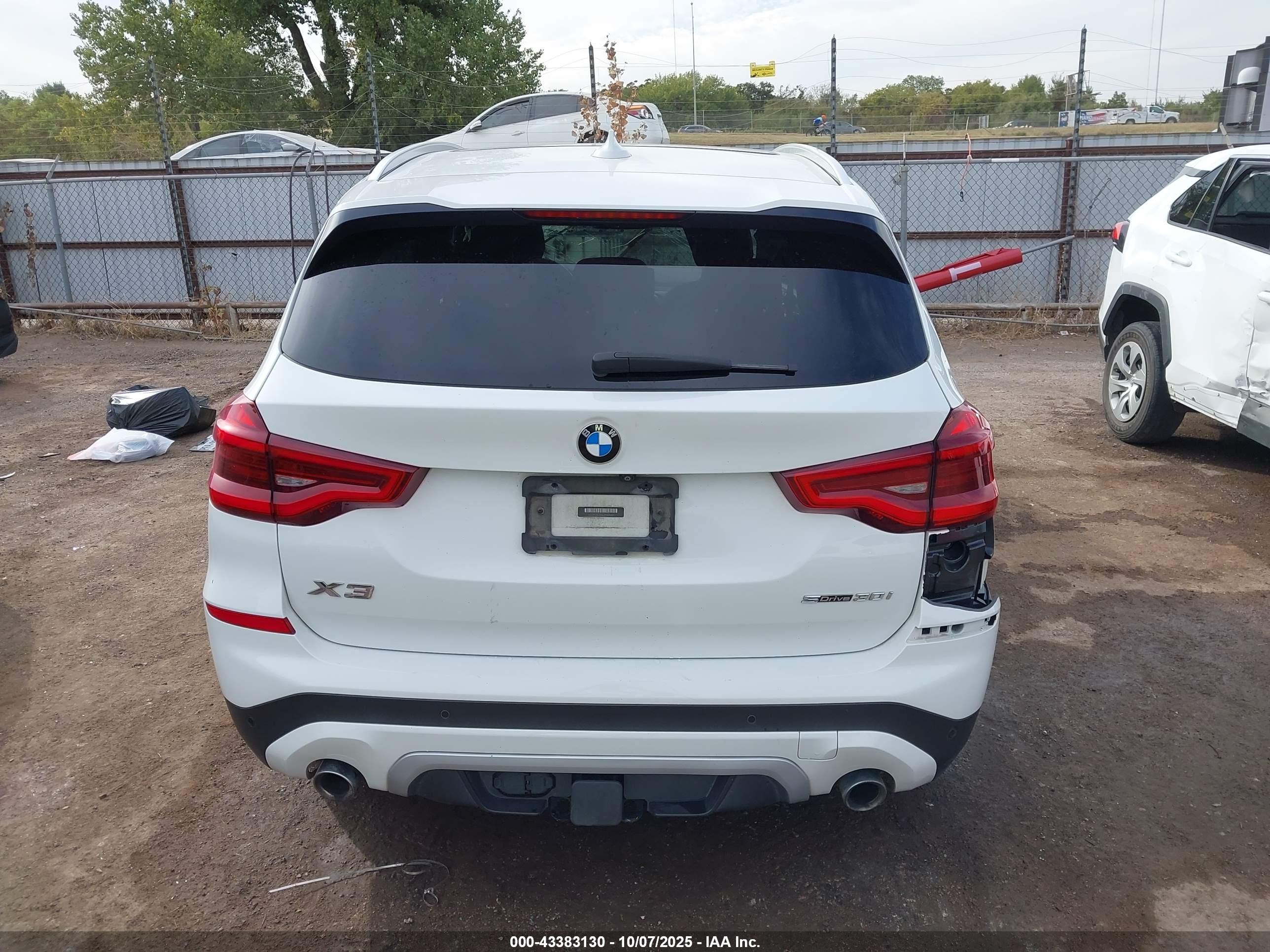 2021 Bmw X3 Sdrive30i White vin: 5UXTY3C00M9D90801