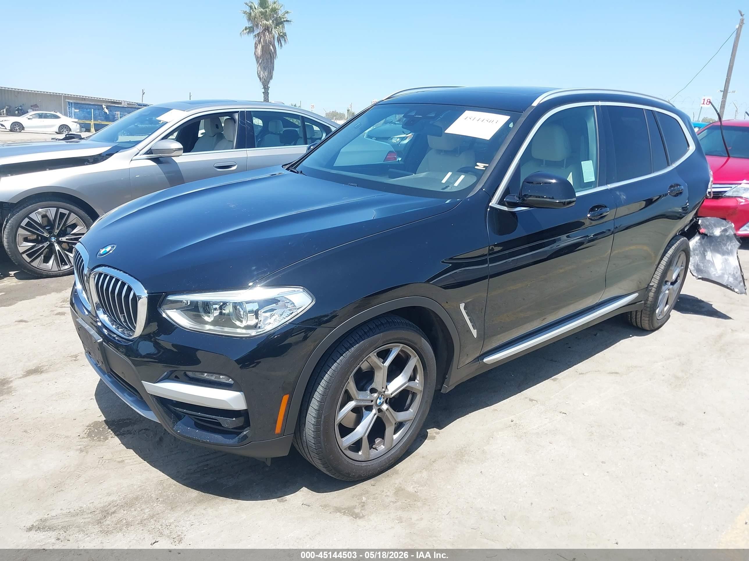 2021 Bmw X3 Sdrive30i Черный vin: 5UXTY3C06M9E29715
