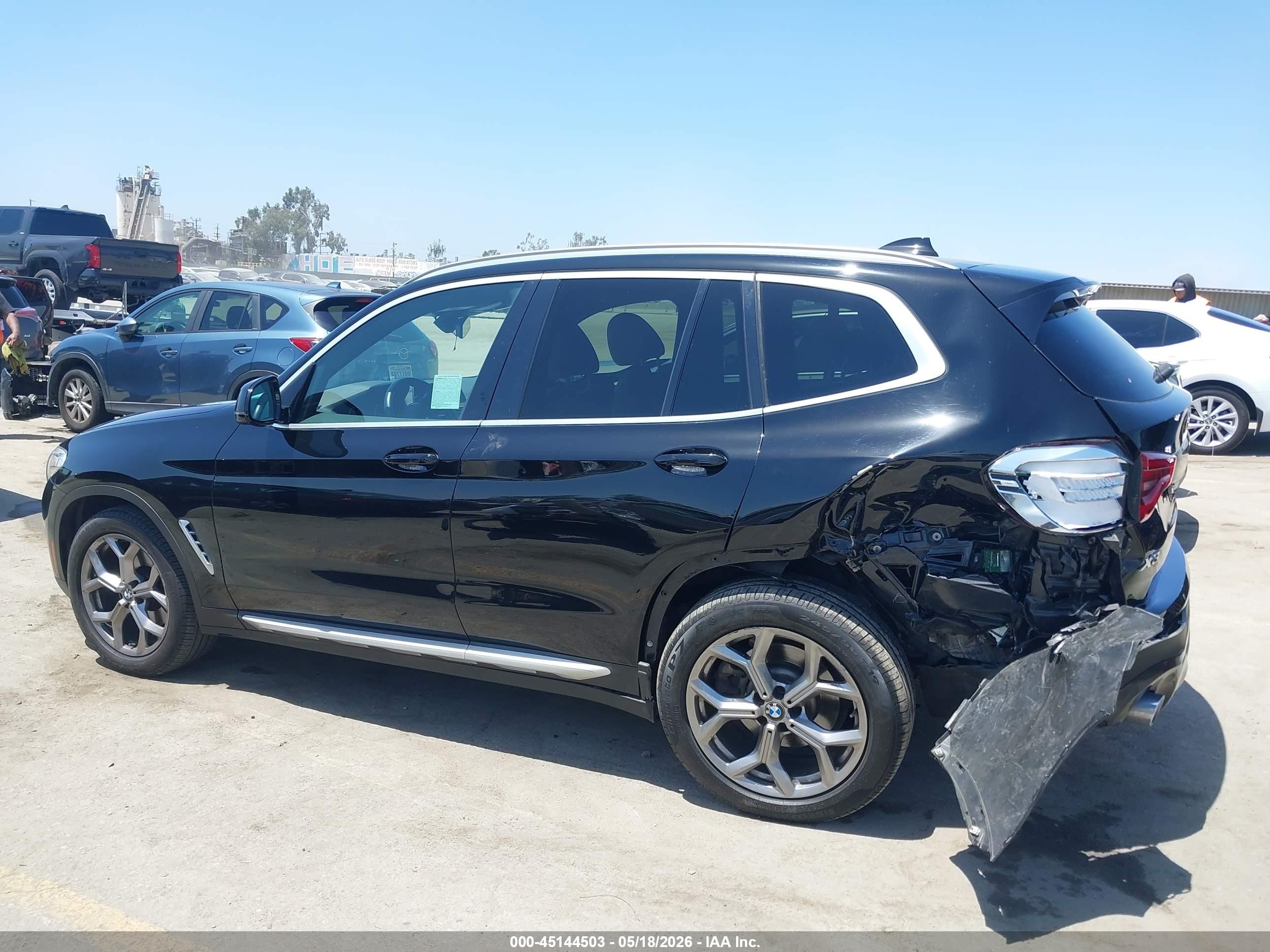 2021 Bmw X3 Sdrive30i Черный vin: 5UXTY3C06M9E29715