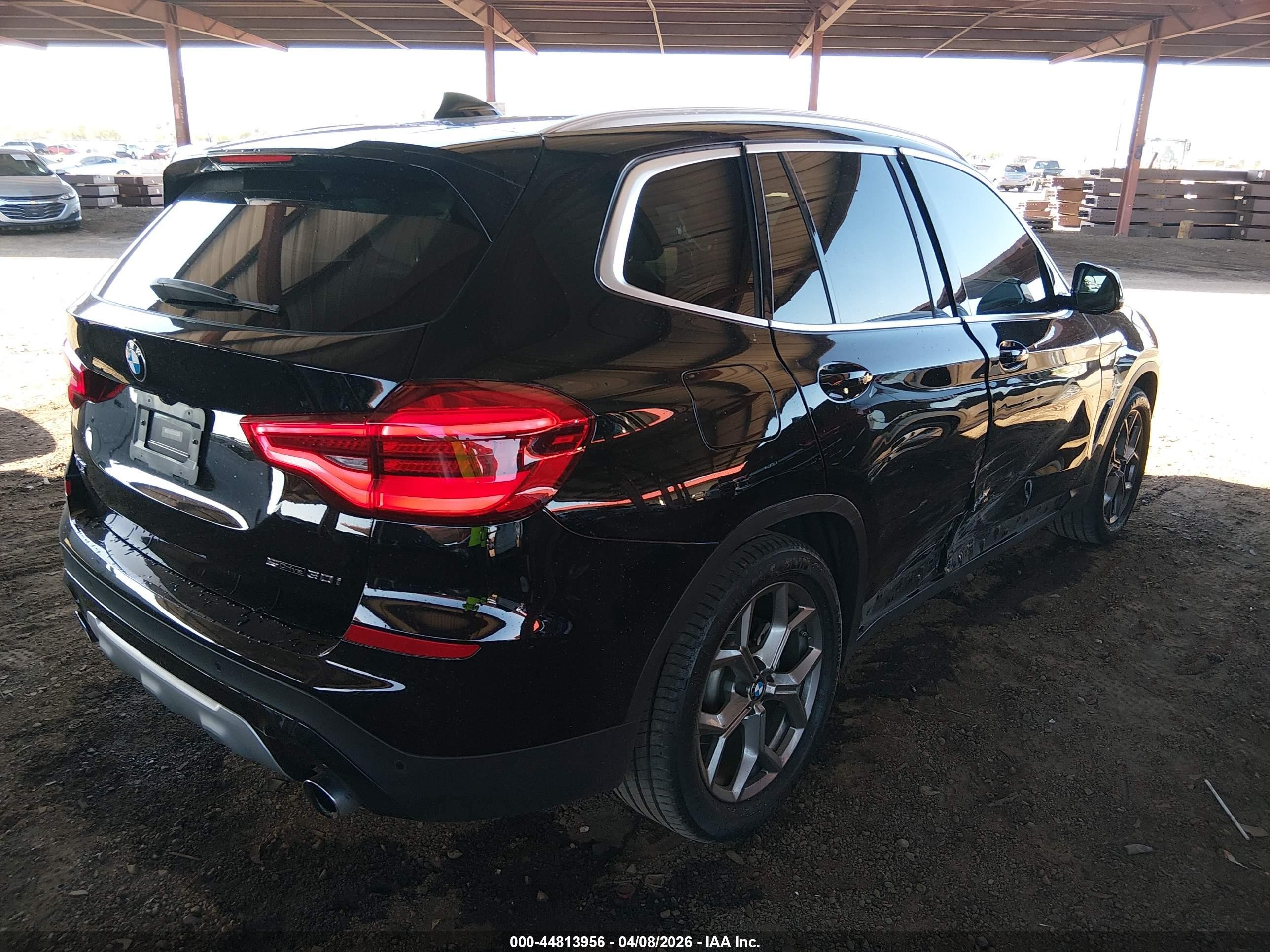 2020 Bmw X3 Sdrive30i Black vin: 5UXTY3C08L9C41759