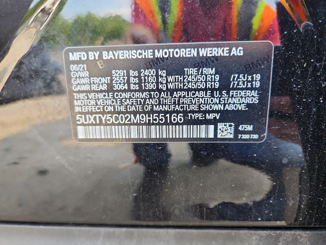 2021 Bmw X3 Xdrive30i Черный vin: 5UXTY5C02M9H55166