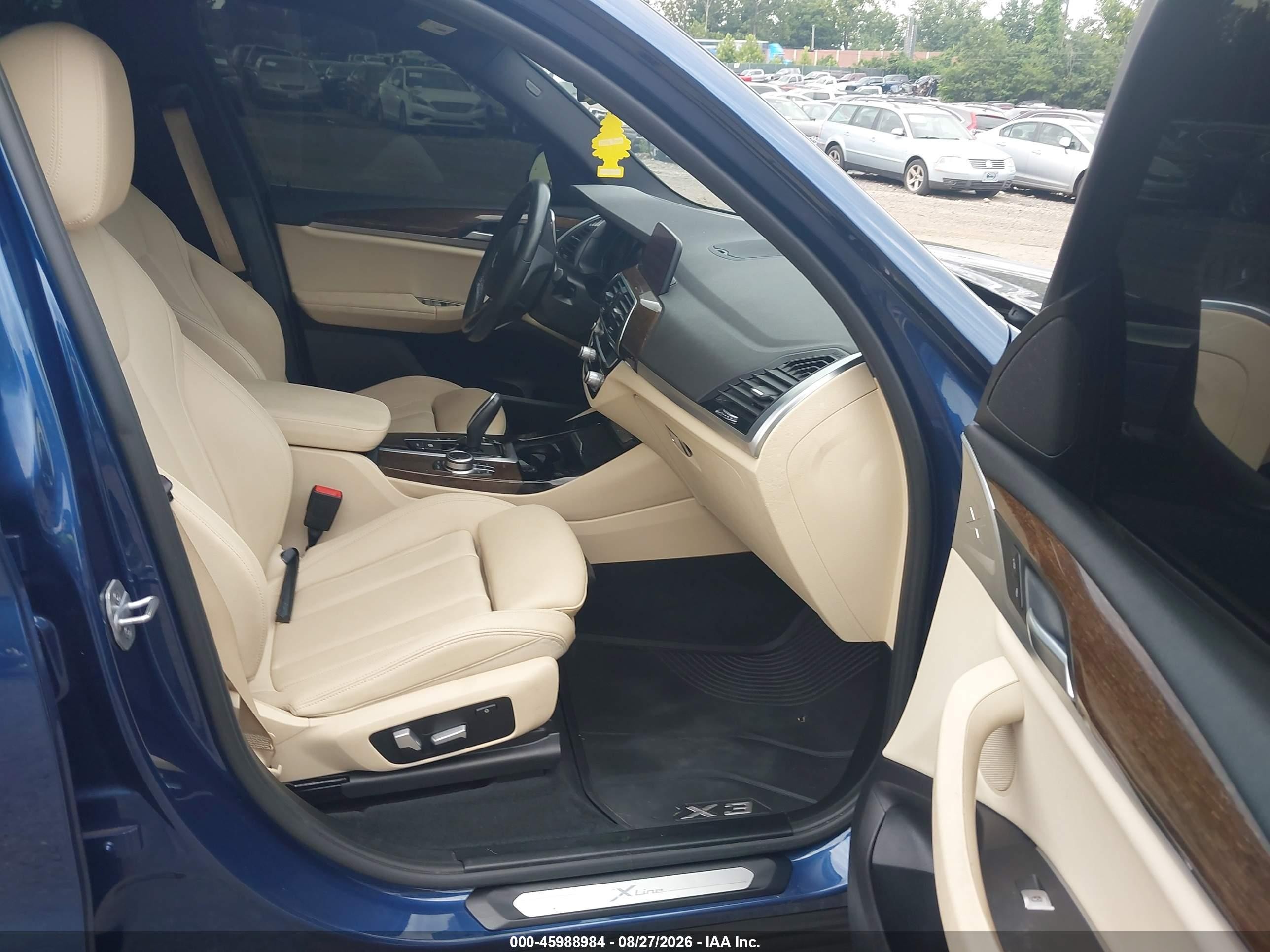 2020 Bmw X3 Xdrive30i Blue vin: 5UXTY5C03LLT38914
