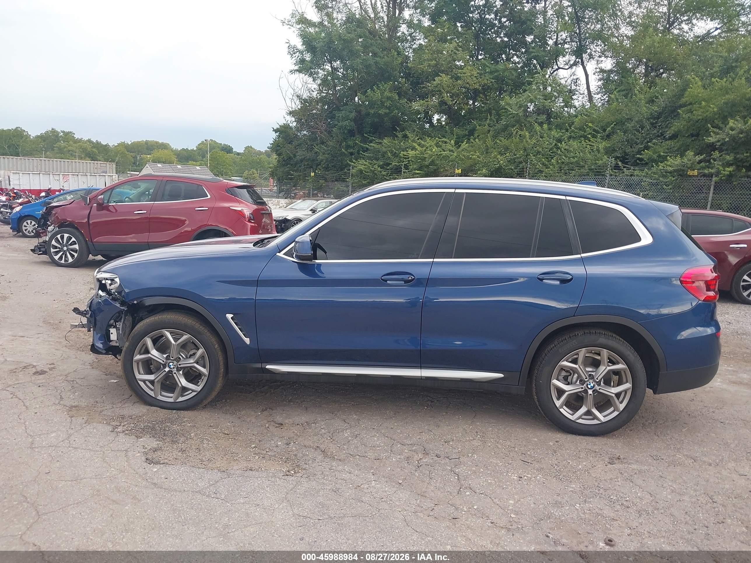 2020 Bmw X3 Xdrive30i Blue vin: 5UXTY5C03LLT38914