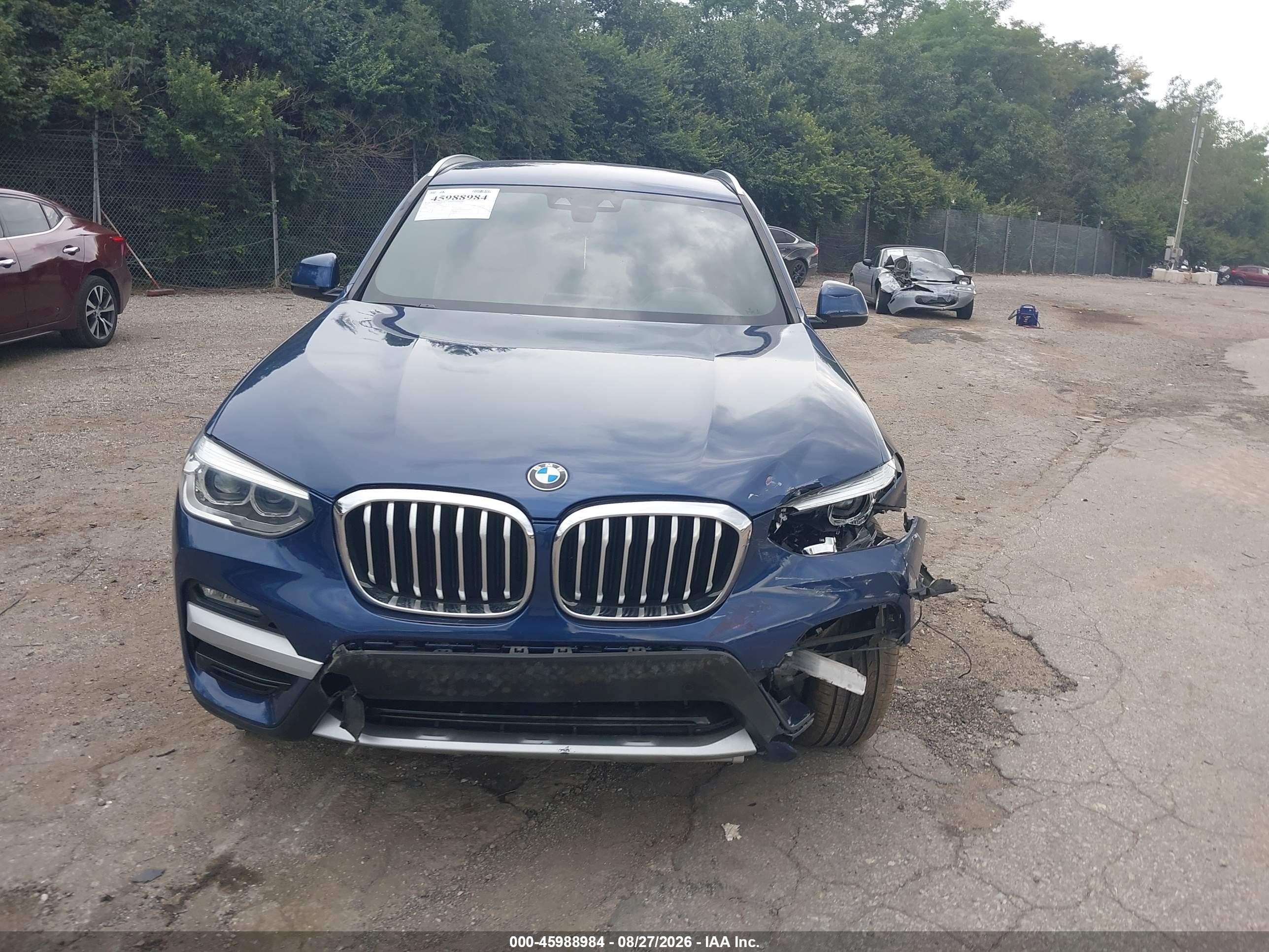 2020 Bmw X3 Xdrive30i Blue vin: 5UXTY5C03LLT38914