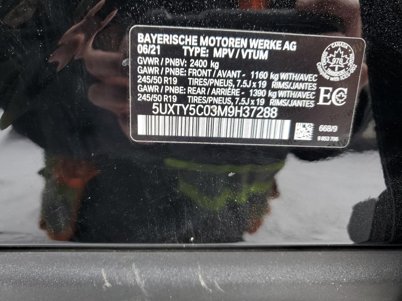 2021 Bmw X3 Xdrive30i Black vin: 5UXTY5C03M9H37288