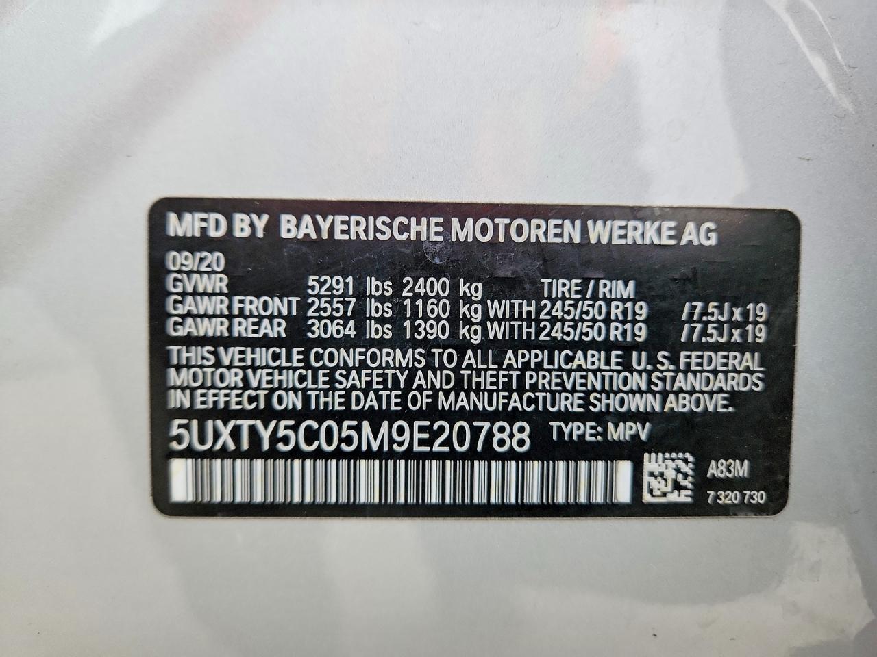 2021 Bmw X3 Xdrive30i Silver vin: 5UXTY5C05M9E20788